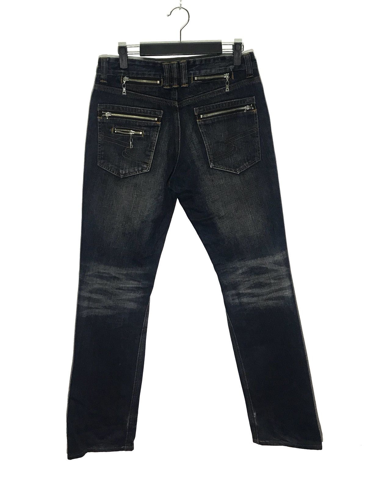 If Six Was Nine × Japanese Brand Semantic Distressed Zipper Slim Fit Punk Style Denim Jeans Size US 30 / EU 46 - 2 Thumbnail