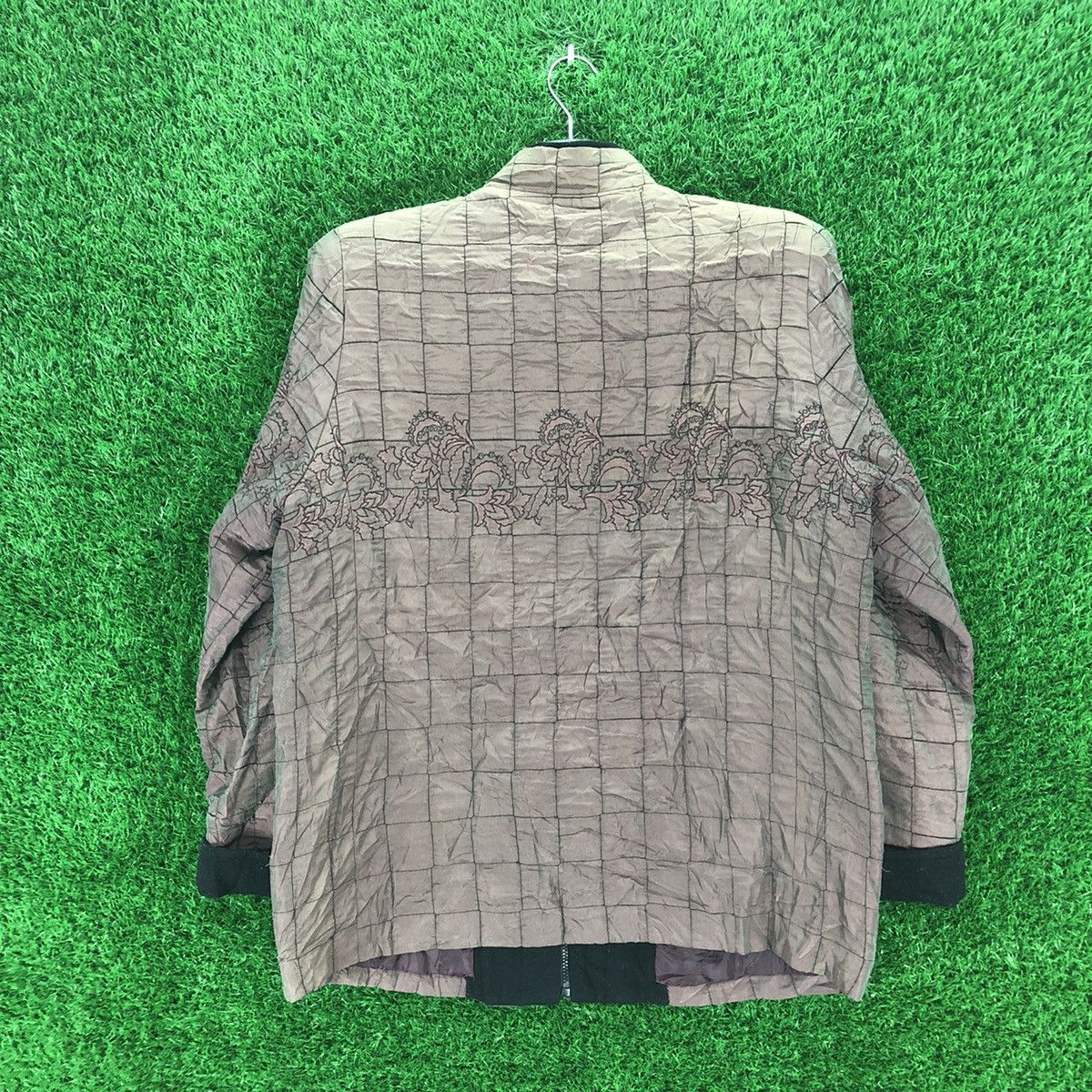 Japanese Brand Vintage 80's Quilted Zipper Jacket Embroidered by Lumineux Size US L / EU 52-54 / 3 - 4 Thumbnail