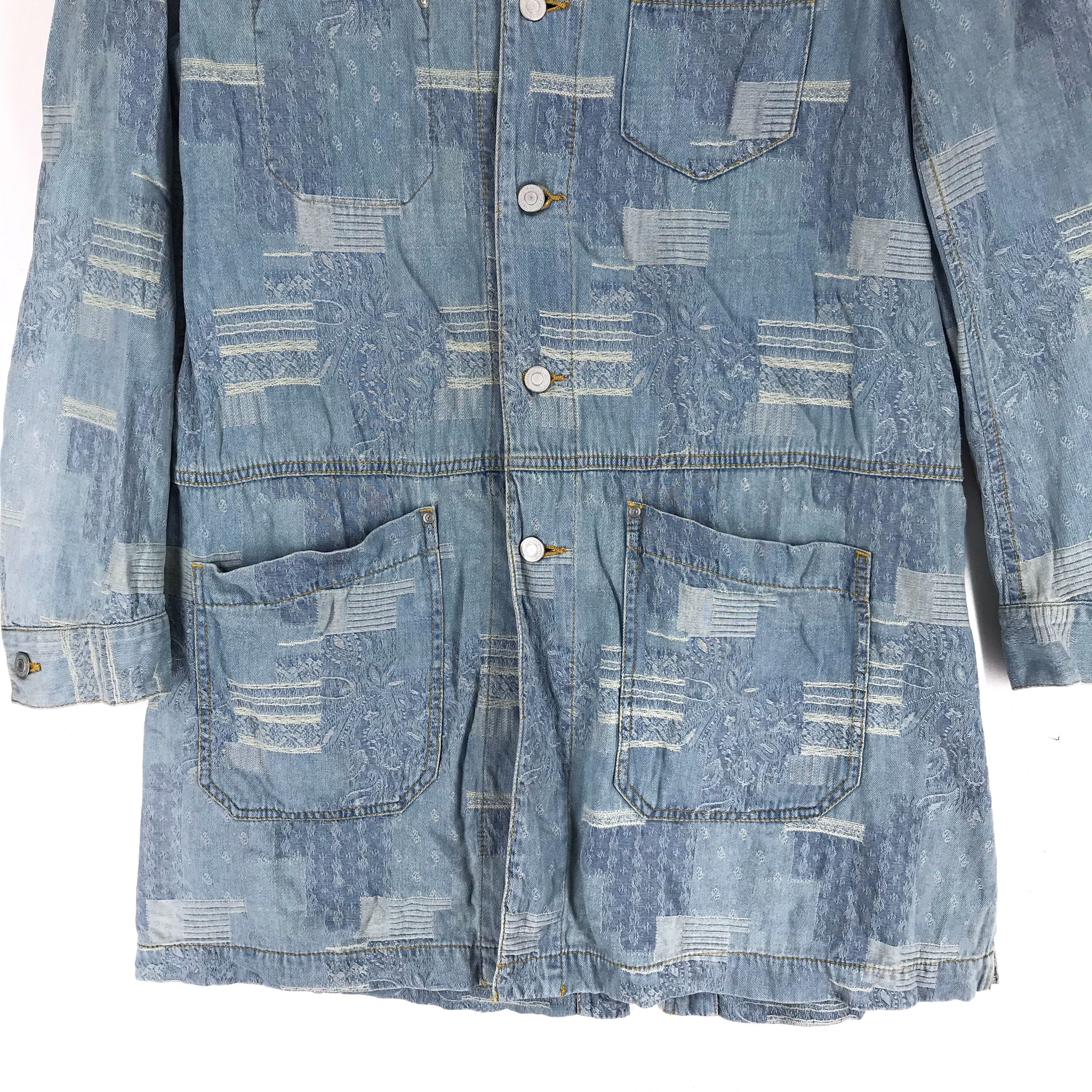 Iroquois Japan IROQUOIS Printed Denim Overcoat Jacket #2230-88 Size US S / EU 44-46 / 1 - 3 Thumbnail