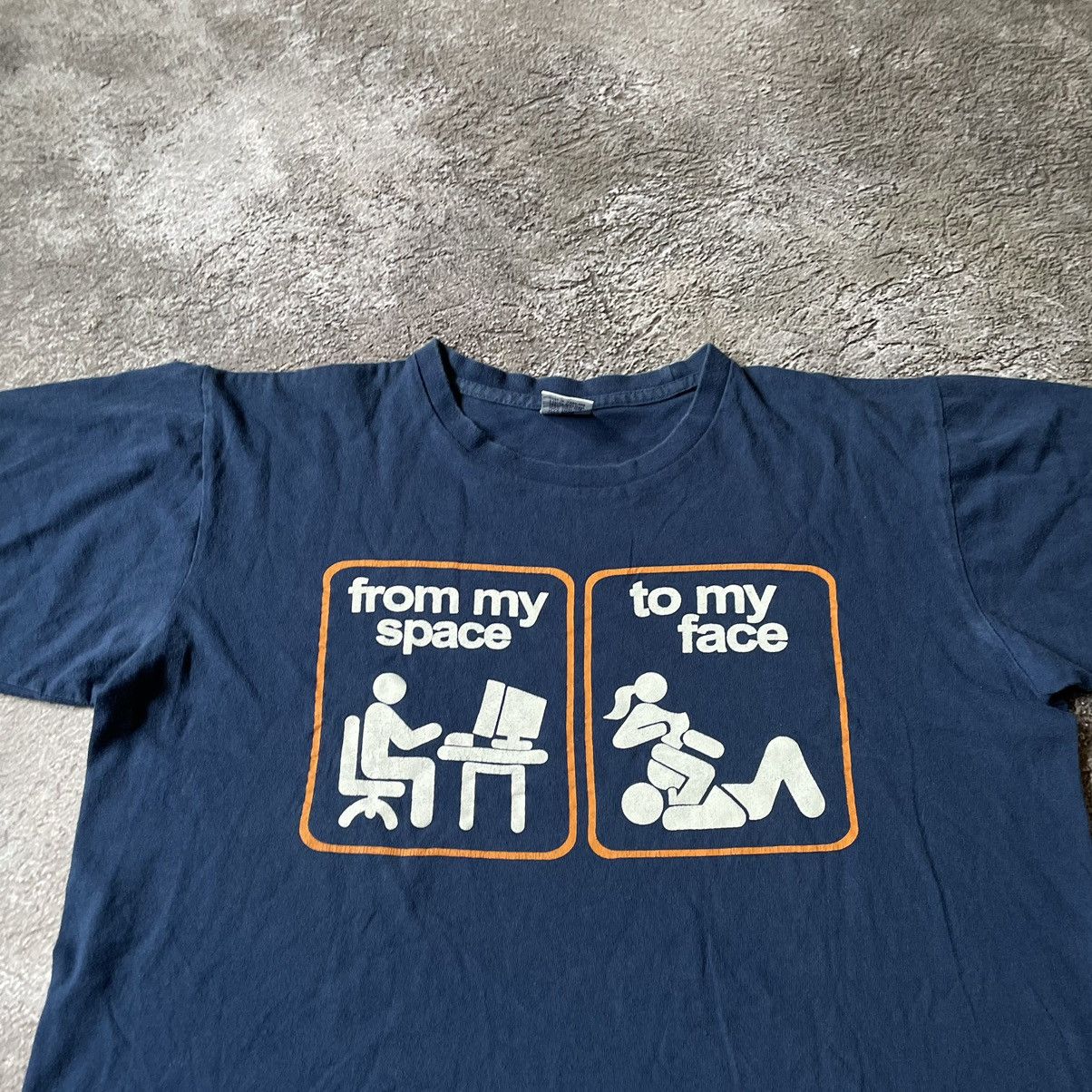 Vintage Vintage Y2K Graphic Tee Funny Novelty Print Faded Navy L Size US L / EU 52-54 / 3 - 6 Thumbnail