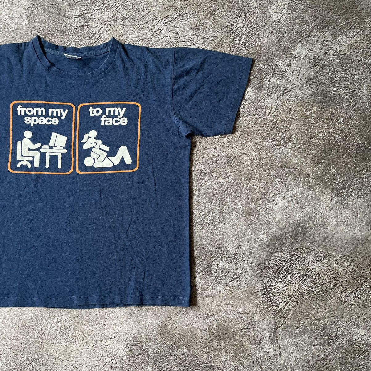 Vintage Vintage Y2K Graphic Tee Funny Novelty Print Faded Navy L Size US L / EU 52-54 / 3 - 4 Thumbnail