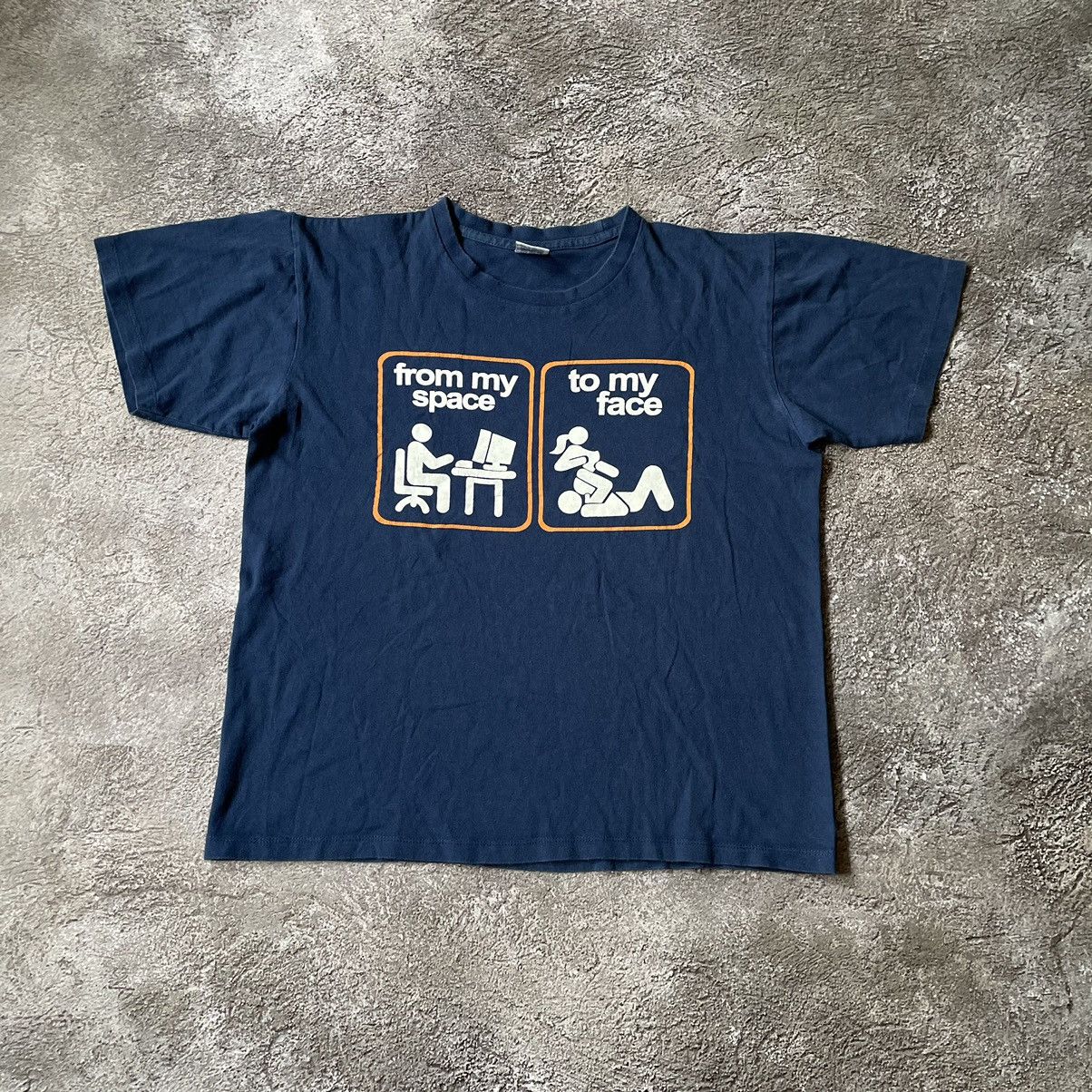 Vintage Vintage Y2K Graphic Tee Funny Novelty Print Faded Navy L Size US L / EU 52-54 / 3 - 3 Thumbnail