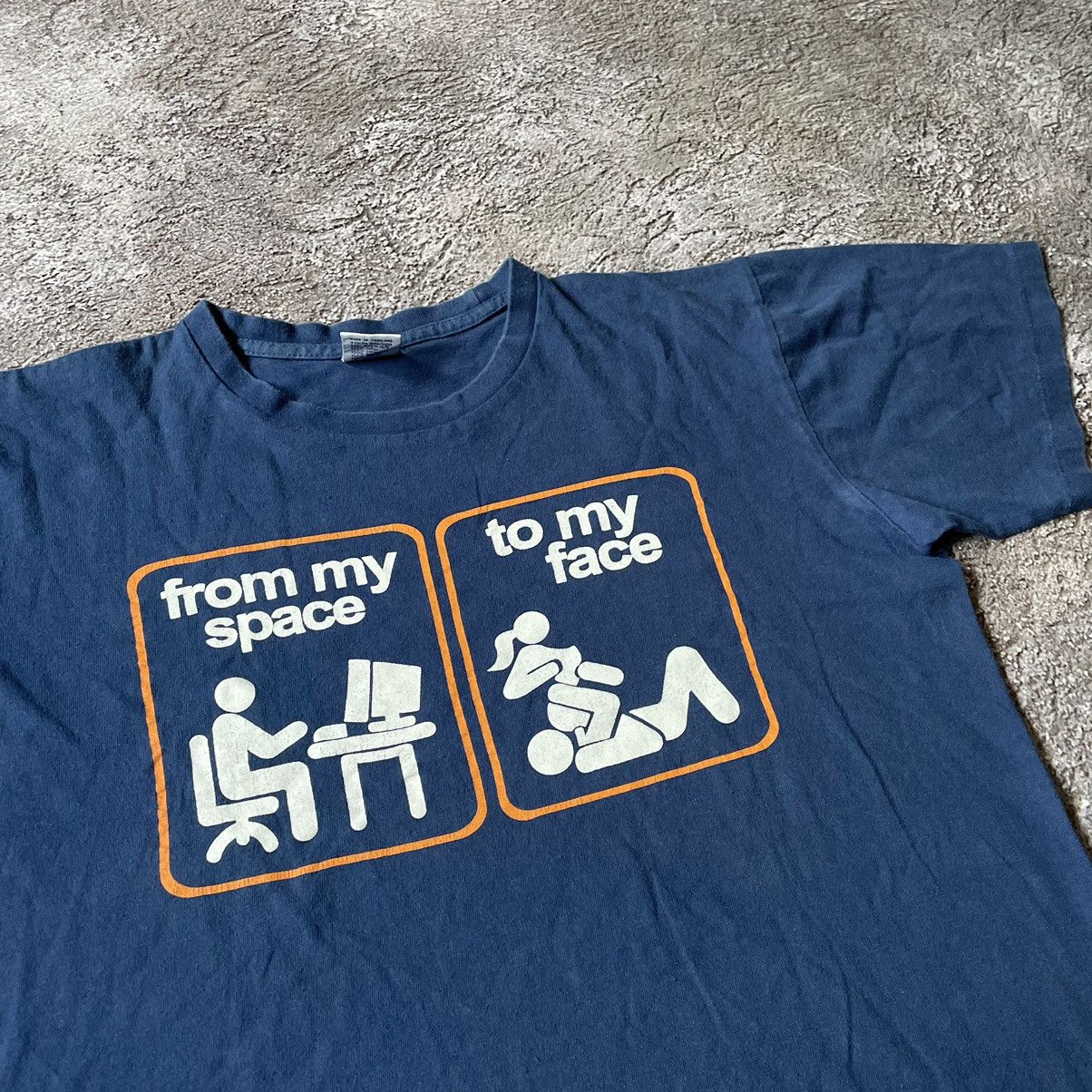 Vintage Vintage Y2K Graphic Tee Funny Novelty Print Faded Navy L Size US L / EU 52-54 / 3 - 7 Thumbnail