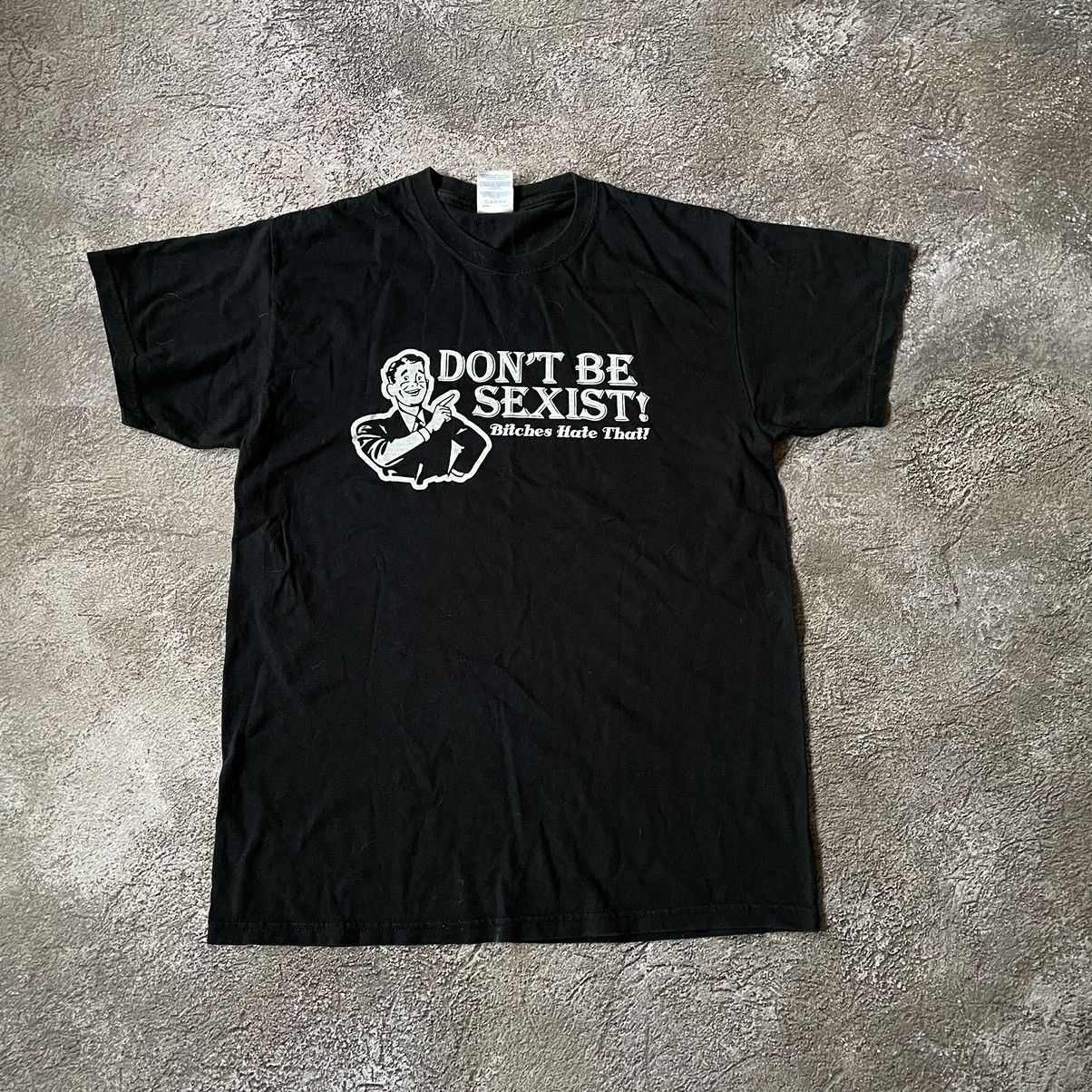 Vintage Vintage Y2K Graphic Tee Feminist Humor Streetwear Black L Size US L / EU 52-54 / 3 - 2 Thumbnail