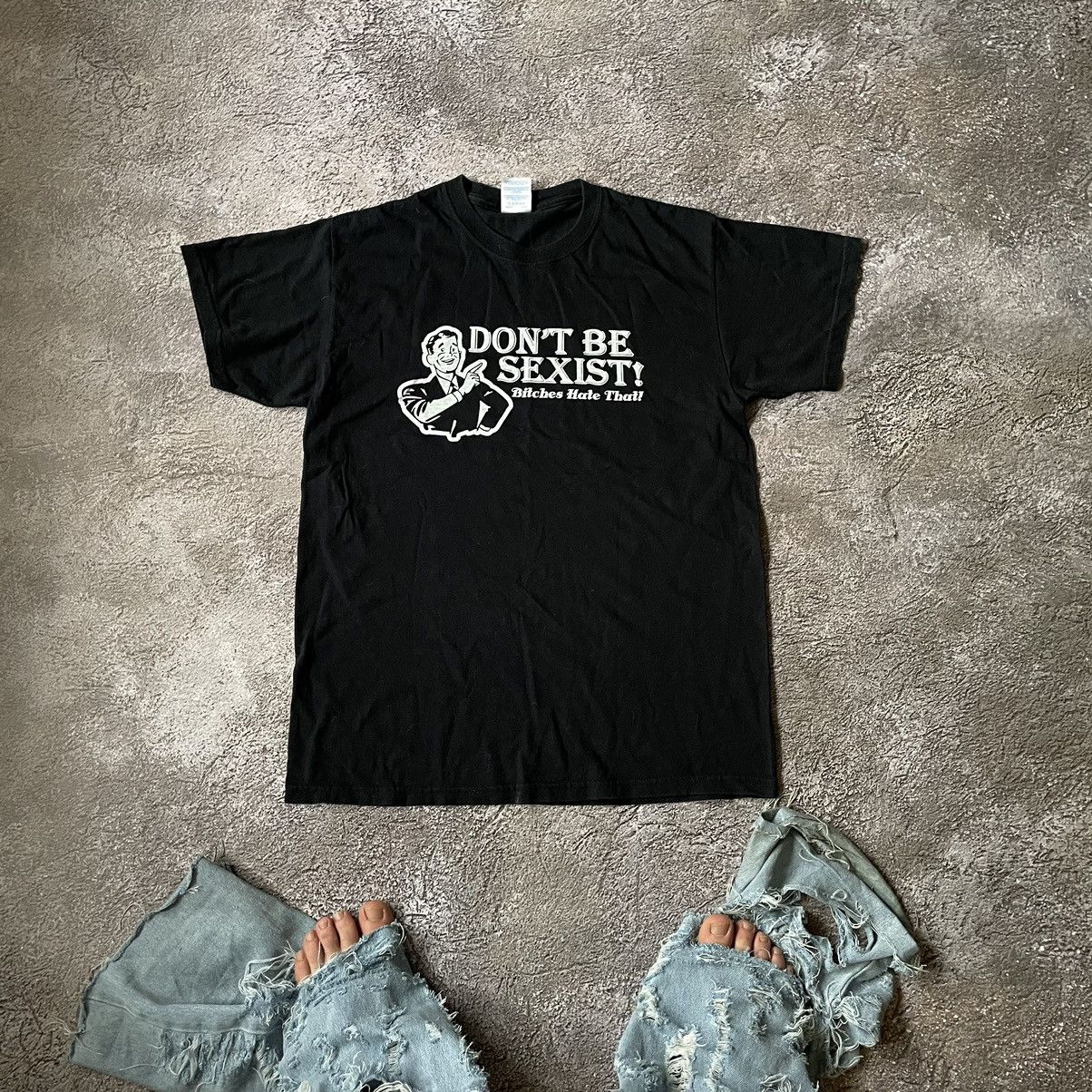 Vintage Vintage Y2K Graphic Tee Feminist Humor Streetwear Black L Size US L / EU 52-54 / 3 - 1 Thumbnail