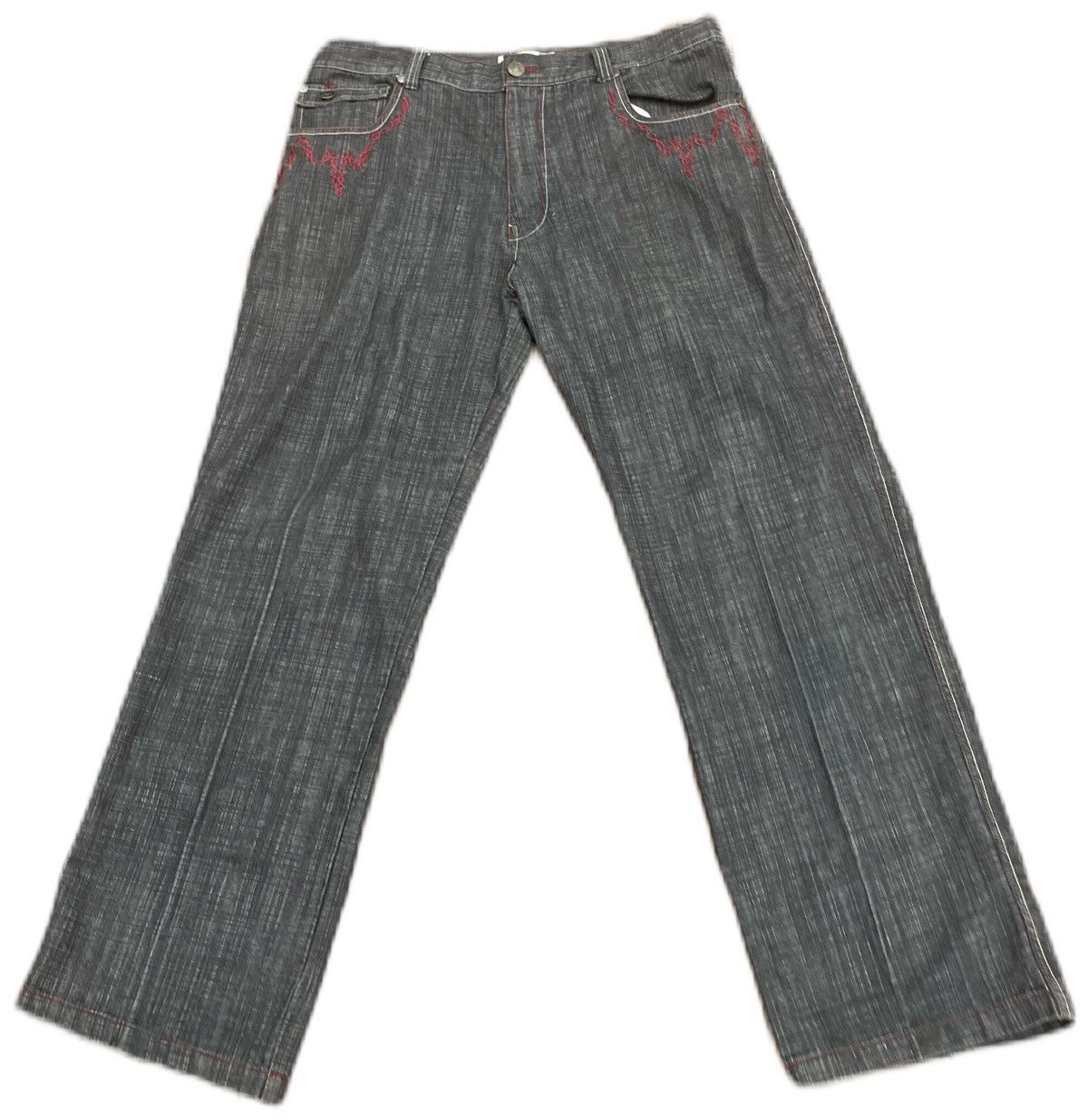 Raw blue y2k legend embroidered jeans