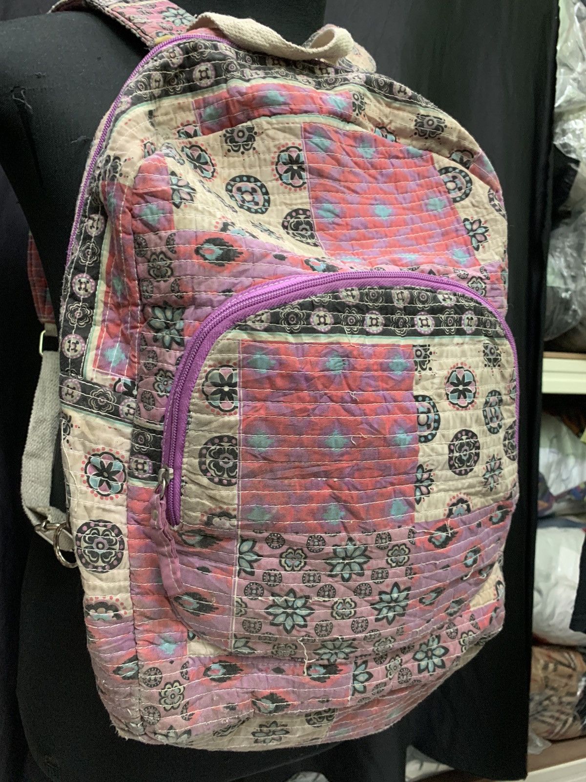 image of Archival Clothing x Vintage Japanese Boro Patchwork Bagpack Kapital Style Boro in Purple, Men's