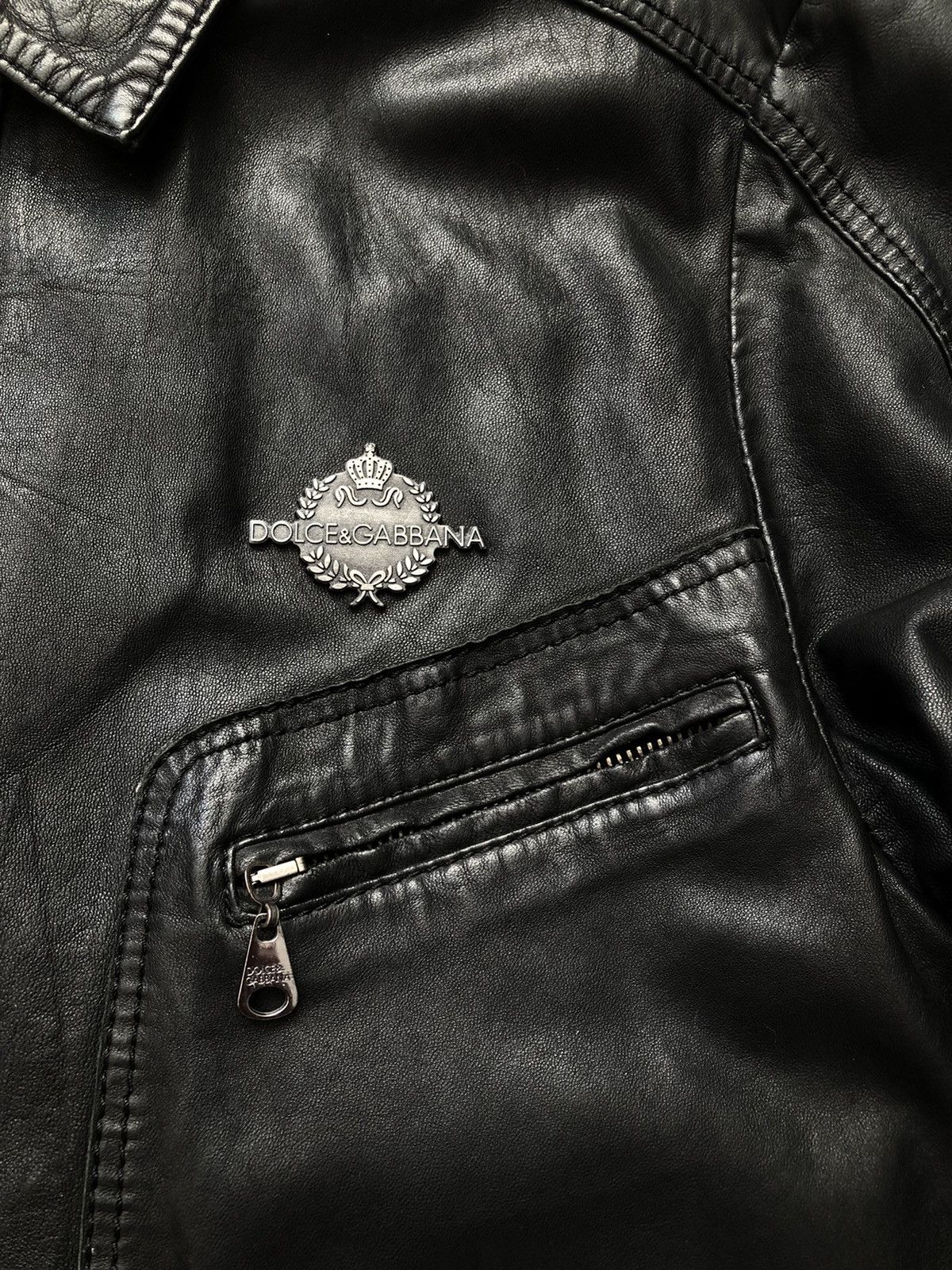Dolce & Gabbana 🤯 Dolce & Gabbana Leather Jacket Size US L / EU 52-54 / 3 - 5 Thumbnail