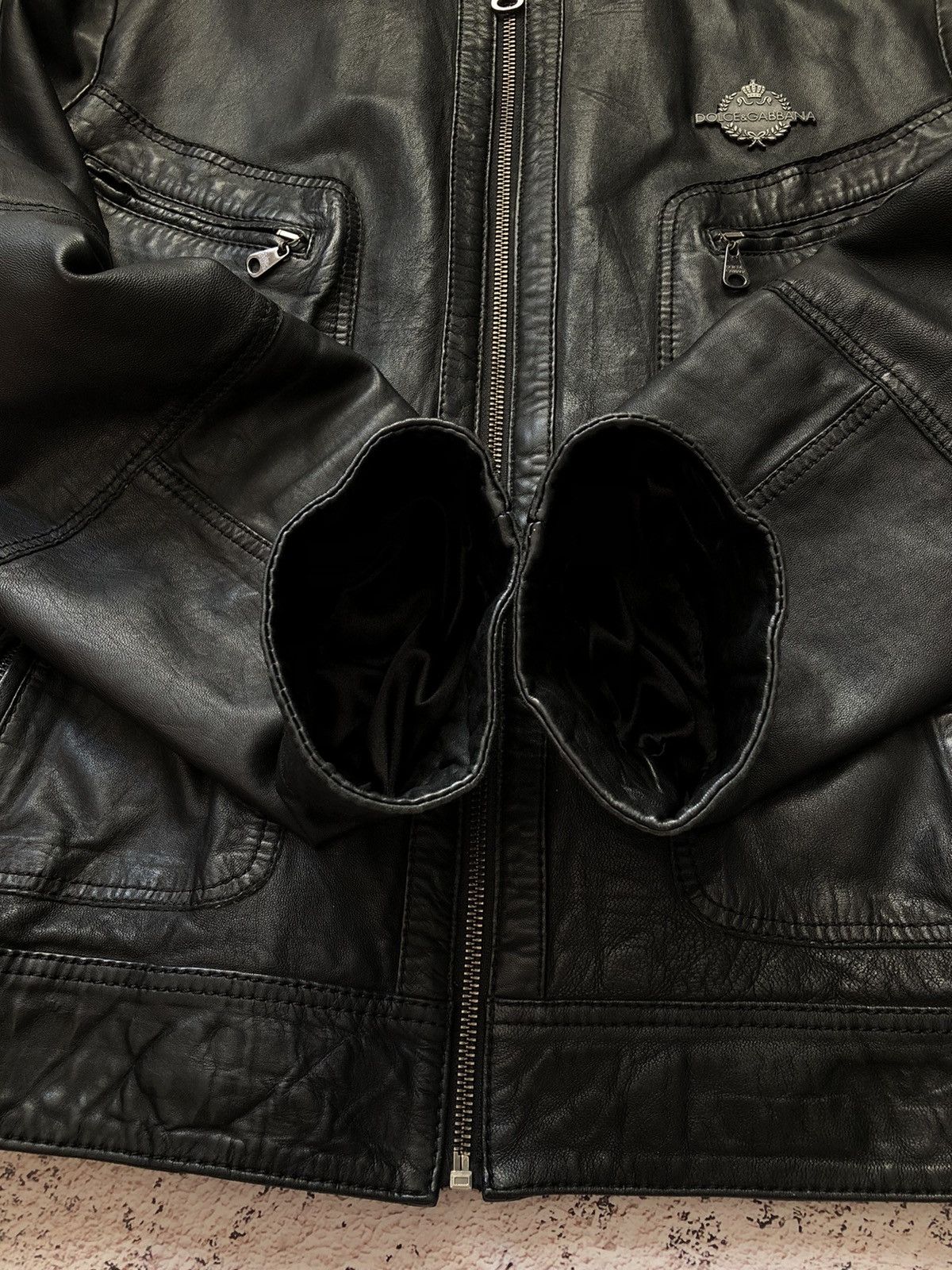Dolce & Gabbana 🤯 Dolce & Gabbana Leather Jacket Size US L / EU 52-54 / 3 - 9 Thumbnail