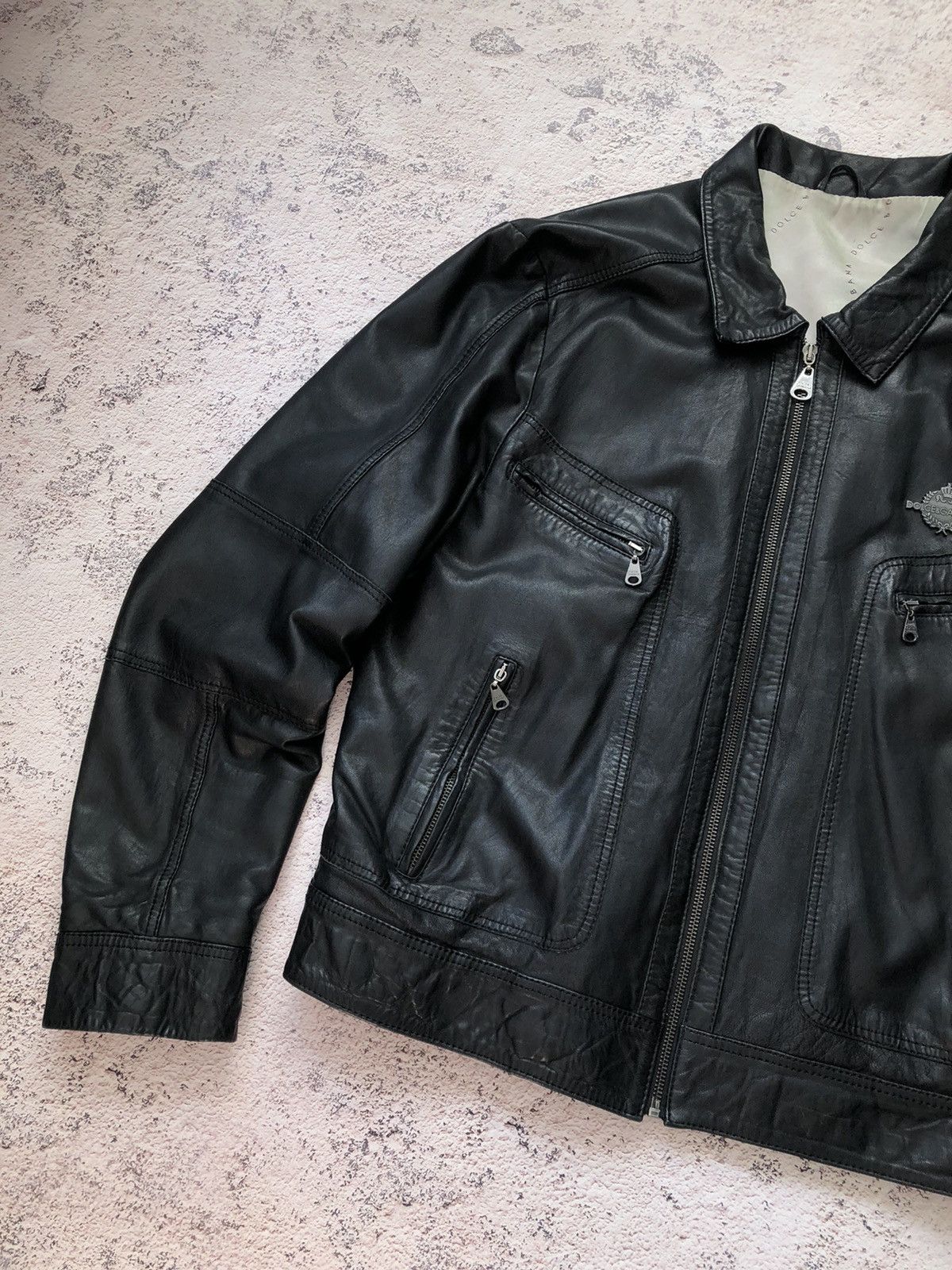Dolce & Gabbana 🤯 Dolce & Gabbana Leather Jacket Size US L / EU 52-54 / 3 - 6 Thumbnail