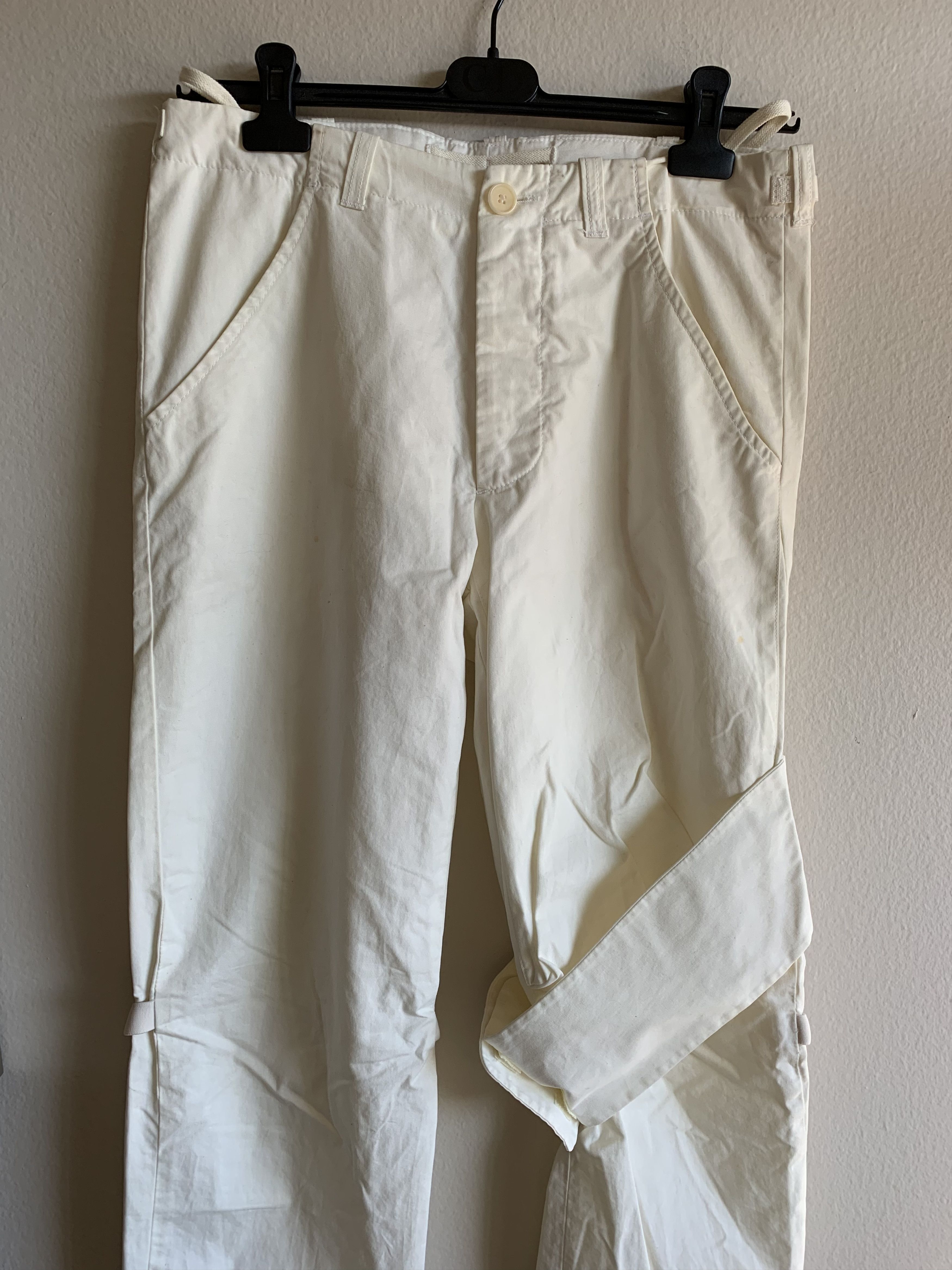 SS04 Helmut Lang Bondage Pants White Cargo Cotton Jeans 32