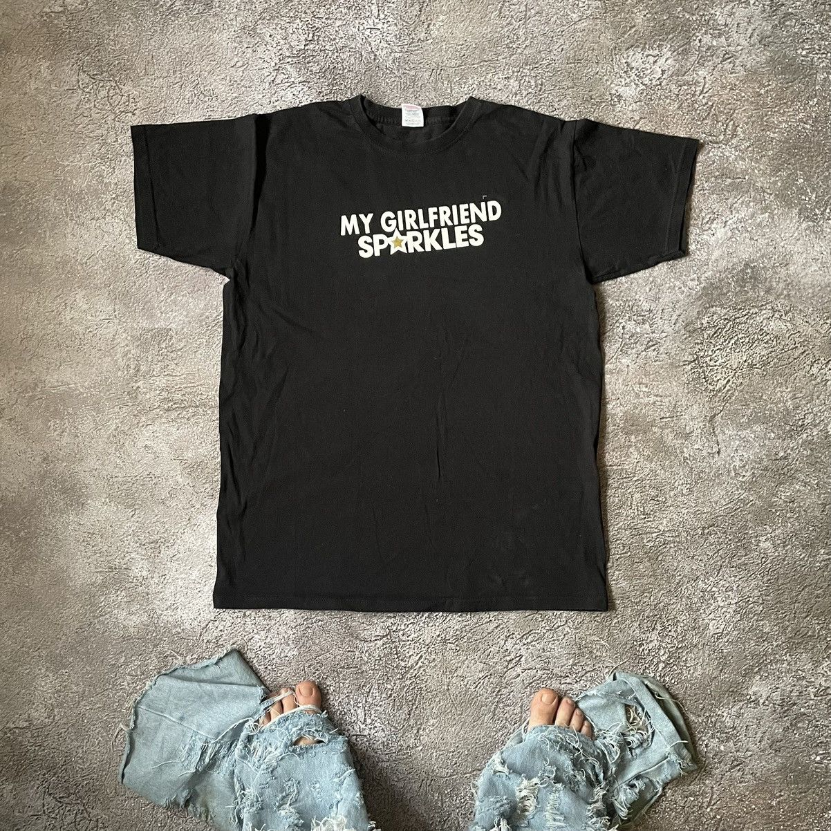 Vintage Vintage Y2K ADULT “ MY GIRLFRIEND SPARKLES“ FUNNY BuyTee Size US L / EU 52-54 / 3 - 1 Thumbnail