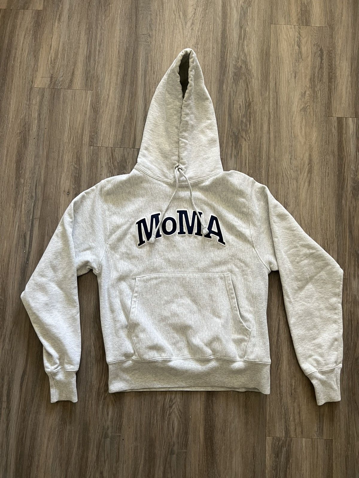 Champion Champion x MoMa Grey hoodie (2017) | Grailed