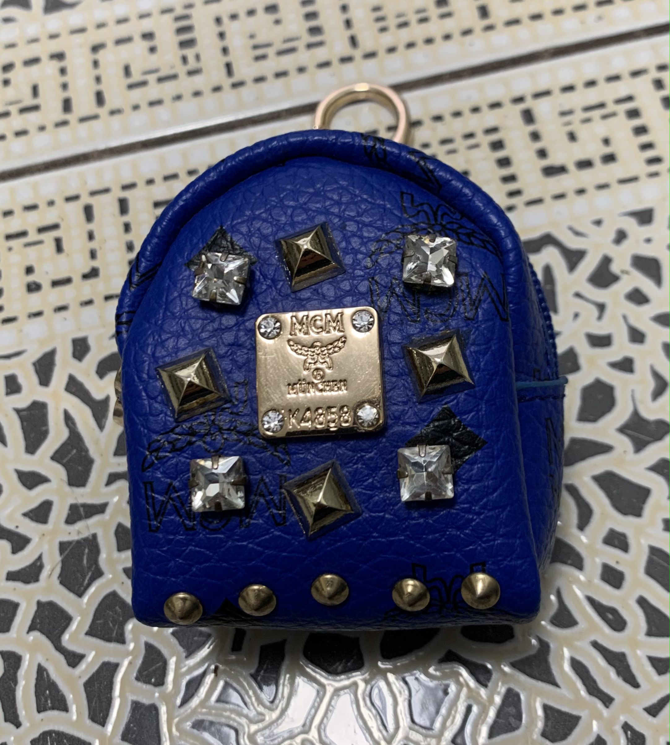 mcm mini backpack keychain
