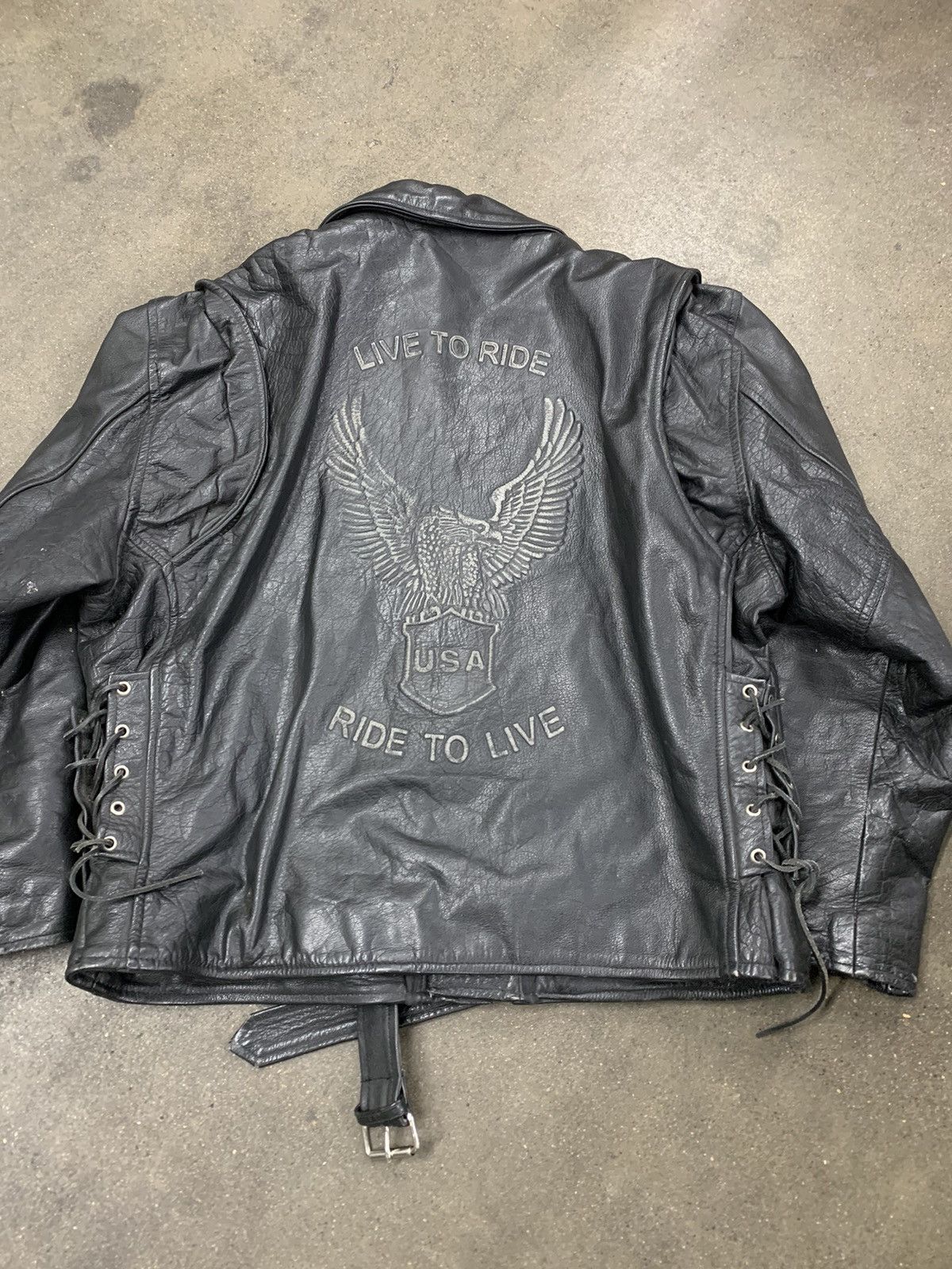 Vintage Vintage Live to Ride Leather Perfecto Jacket Size US XXL / EU 58 / 5 - 4 Thumbnail