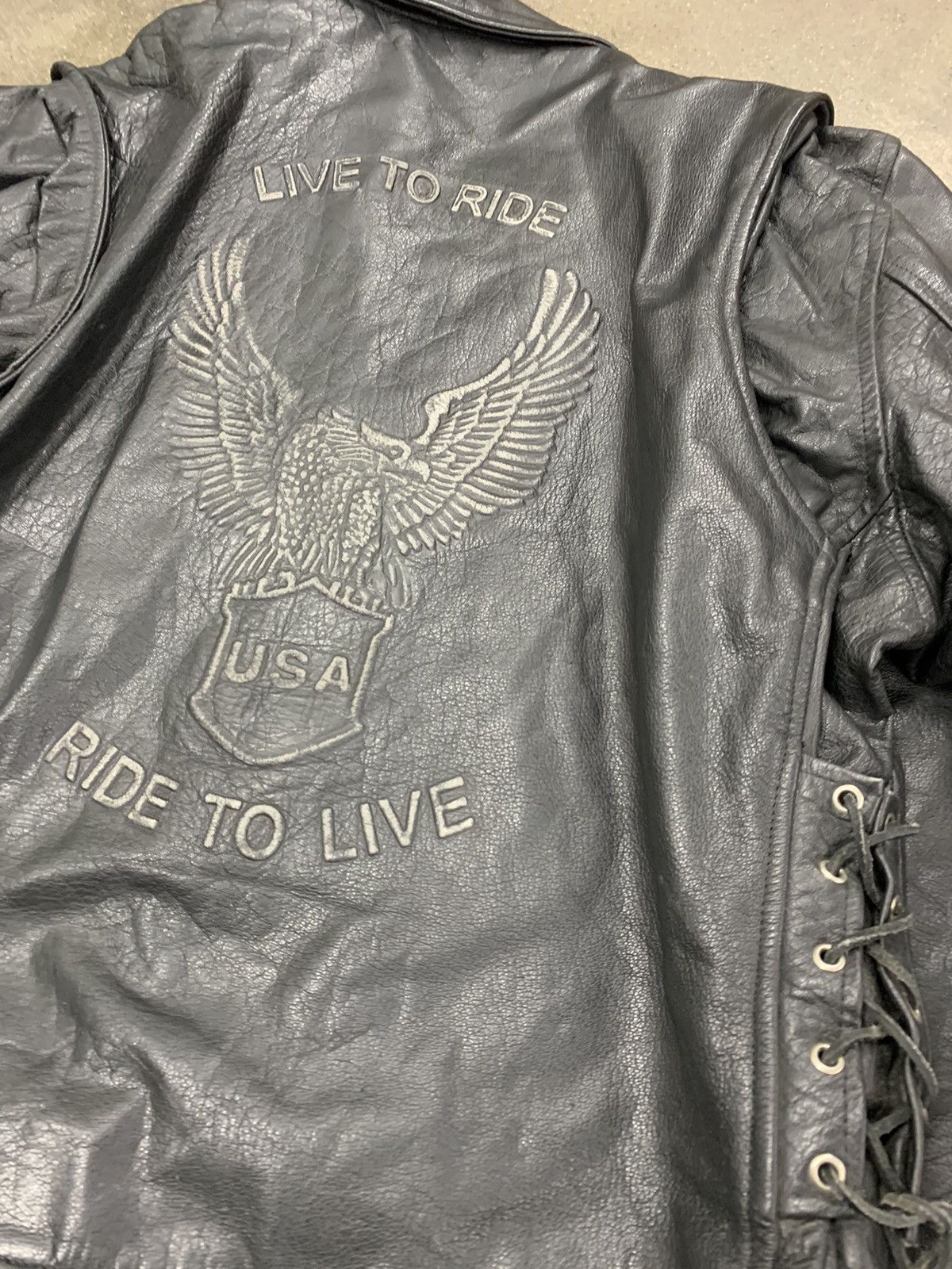 Vintage Vintage Live to Ride Leather Perfecto Jacket Size US XXL / EU 58 / 5 - 3 Thumbnail