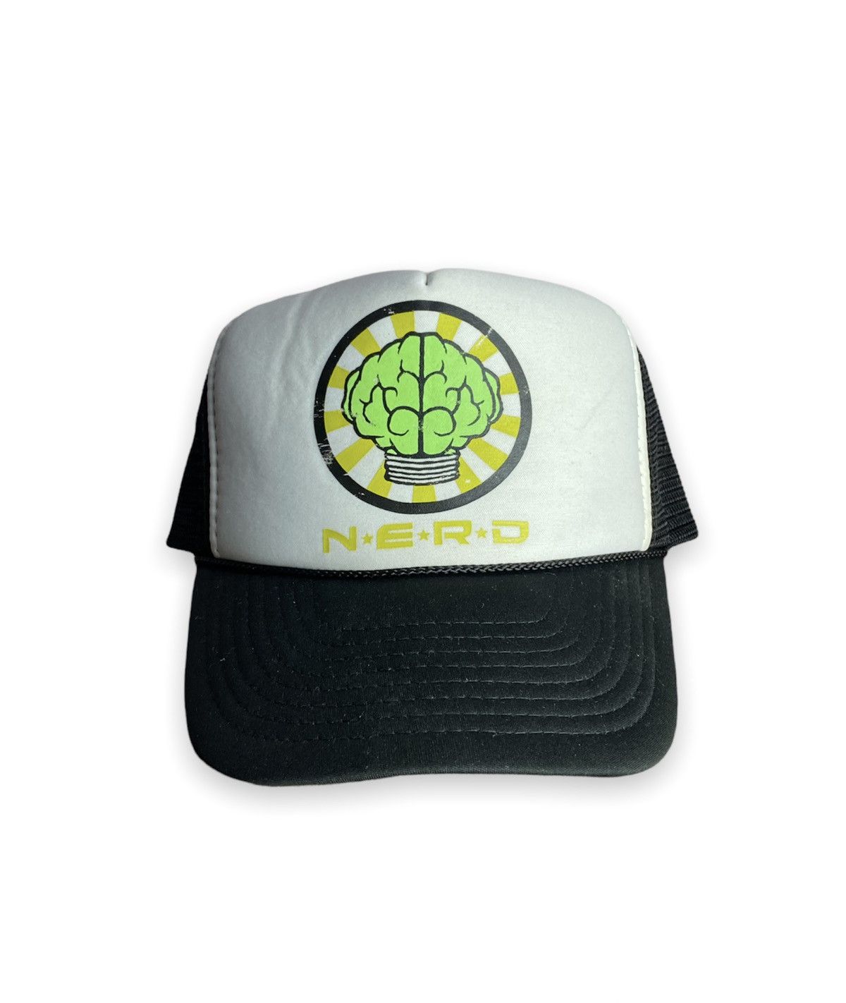image of Pharrell x Rap Tees Vintage Nerd Trucker Hat in Black, Men's