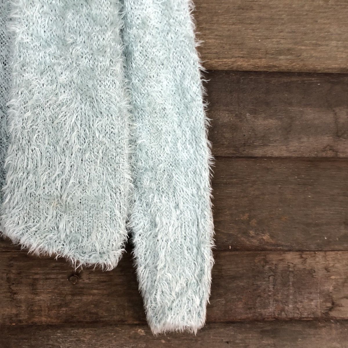 Homespun Knitwear DL See You Blue Mohair Shag Shaggy cardigan Knitwear #B643 Size M / US 6-8 / IT 42-44 - 4 Thumbnail