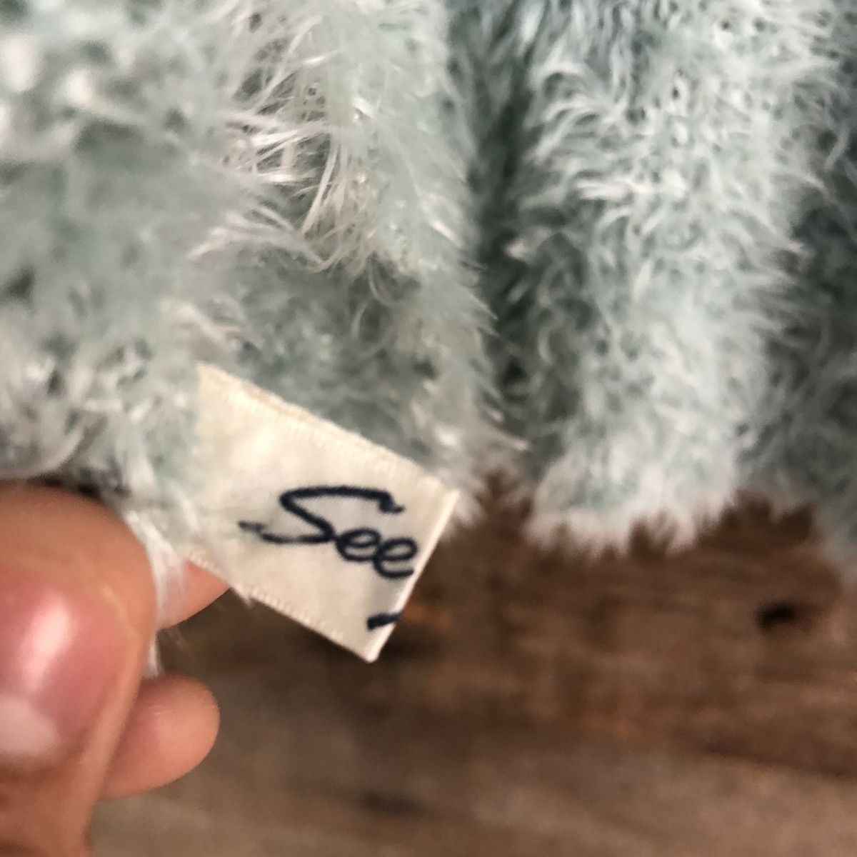Homespun Knitwear DL See You Blue Mohair Shag Shaggy cardigan Knitwear #B643 Size M / US 6-8 / IT 42-44 - 13 Thumbnail