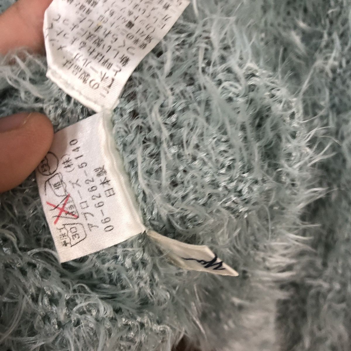 Homespun Knitwear DL See You Blue Mohair Shag Shaggy cardigan Knitwear #B643 Size M / US 6-8 / IT 42-44 - 12 Thumbnail