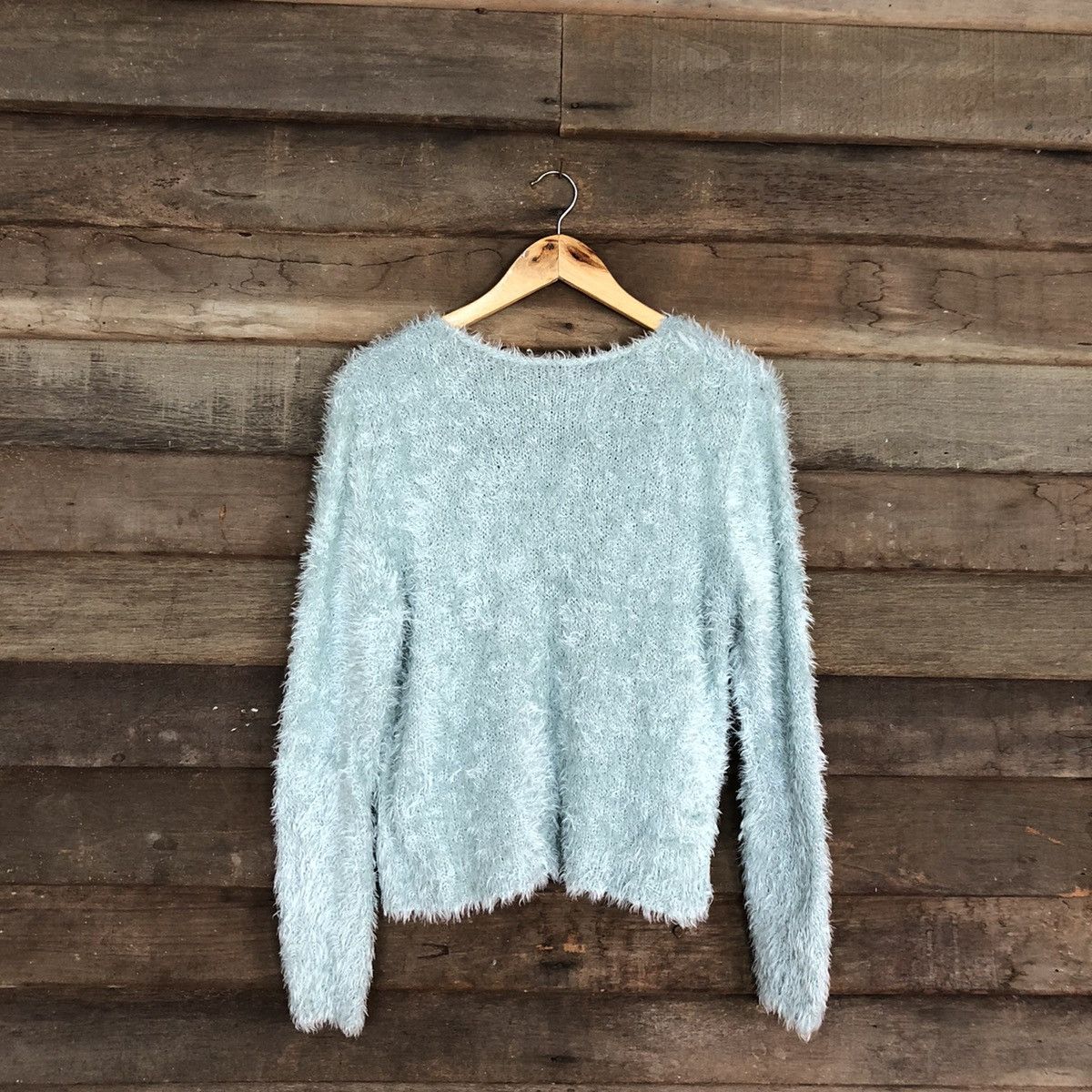 Homespun Knitwear DL See You Blue Mohair Shag Shaggy cardigan Knitwear #B643 Size M / US 6-8 / IT 42-44 - 11 Thumbnail
