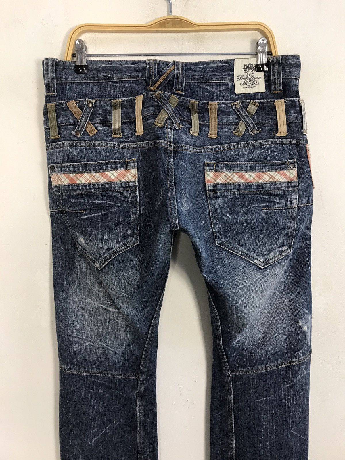Japanese Brand Vintage Dominate Handcrafted Distressed Design Plaid Jeans Size US 34 / EU 50 - 12 Thumbnail