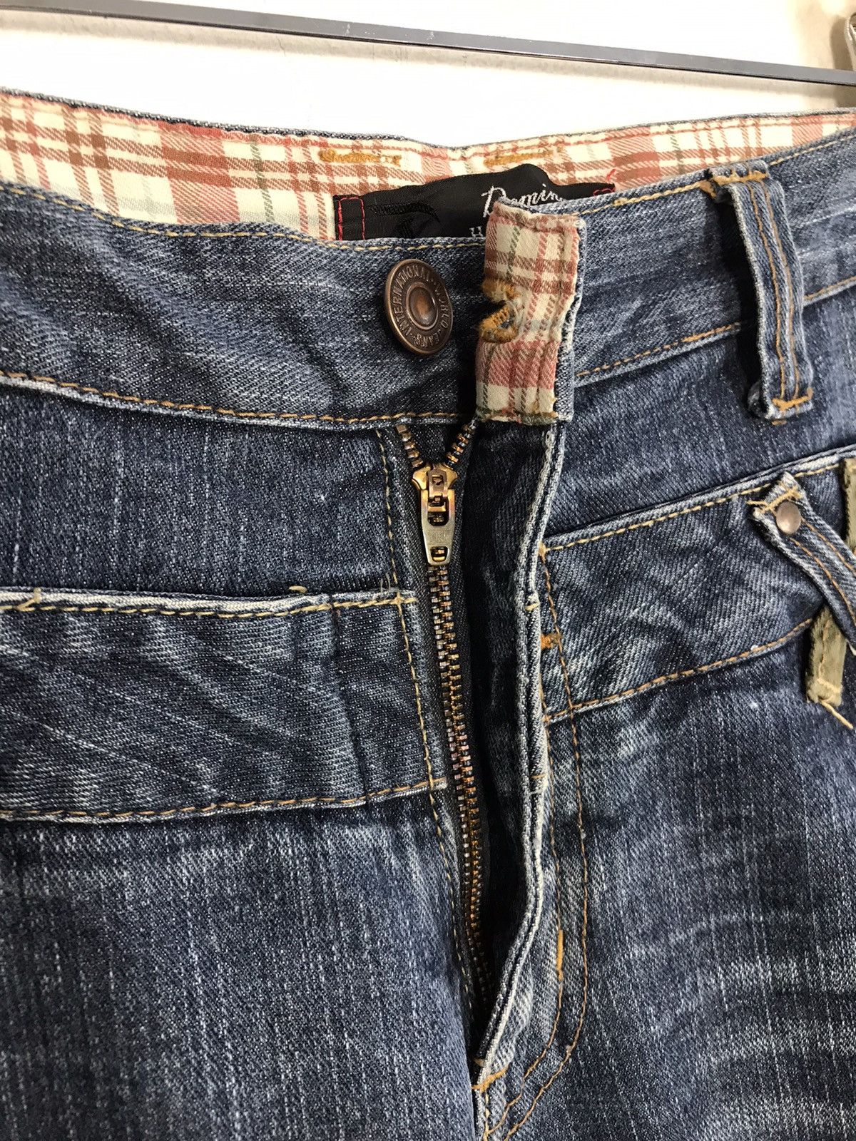 Japanese Brand Vintage Dominate Handcrafted Distressed Design Plaid Jeans Size US 34 / EU 50 - 11 Thumbnail