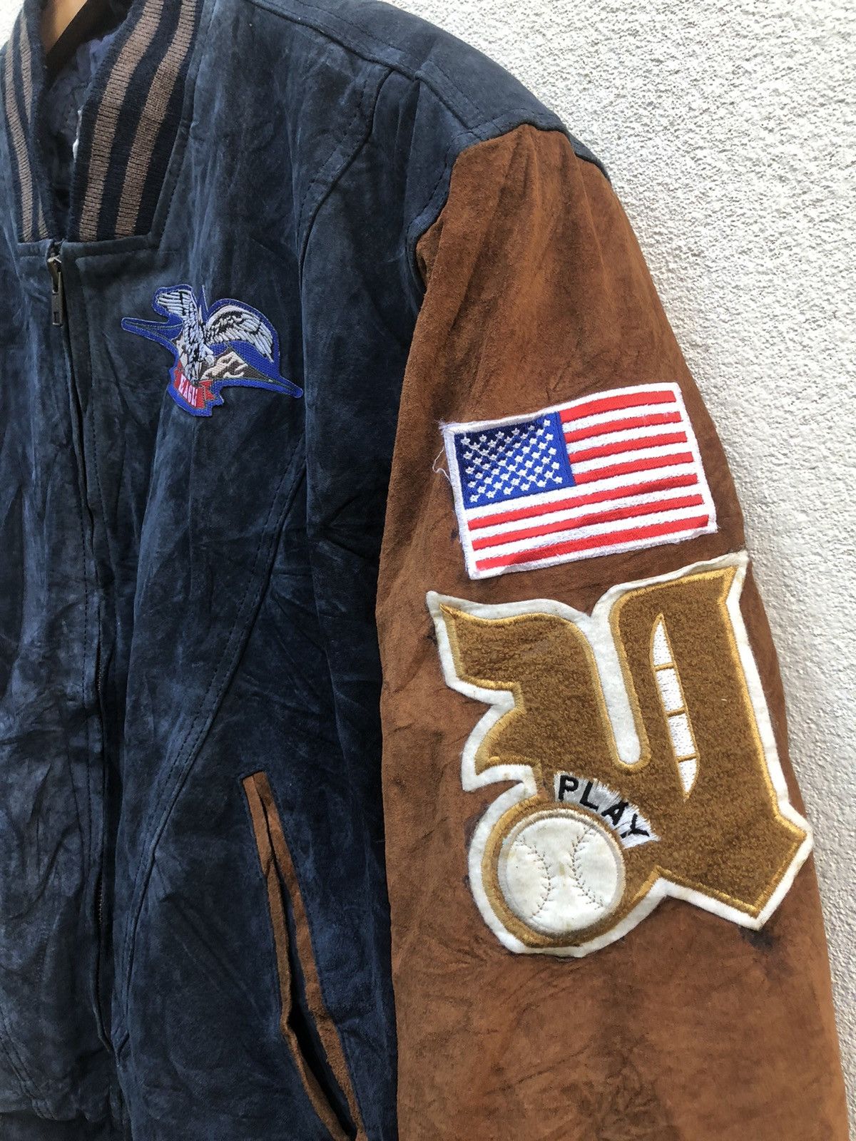 Vintage ❌DELETE ANYTIME 💥Varsity Nice 90’s Suede Jacket Patches L Size US M / EU 48-50 / 2 - 3 Thumbnail