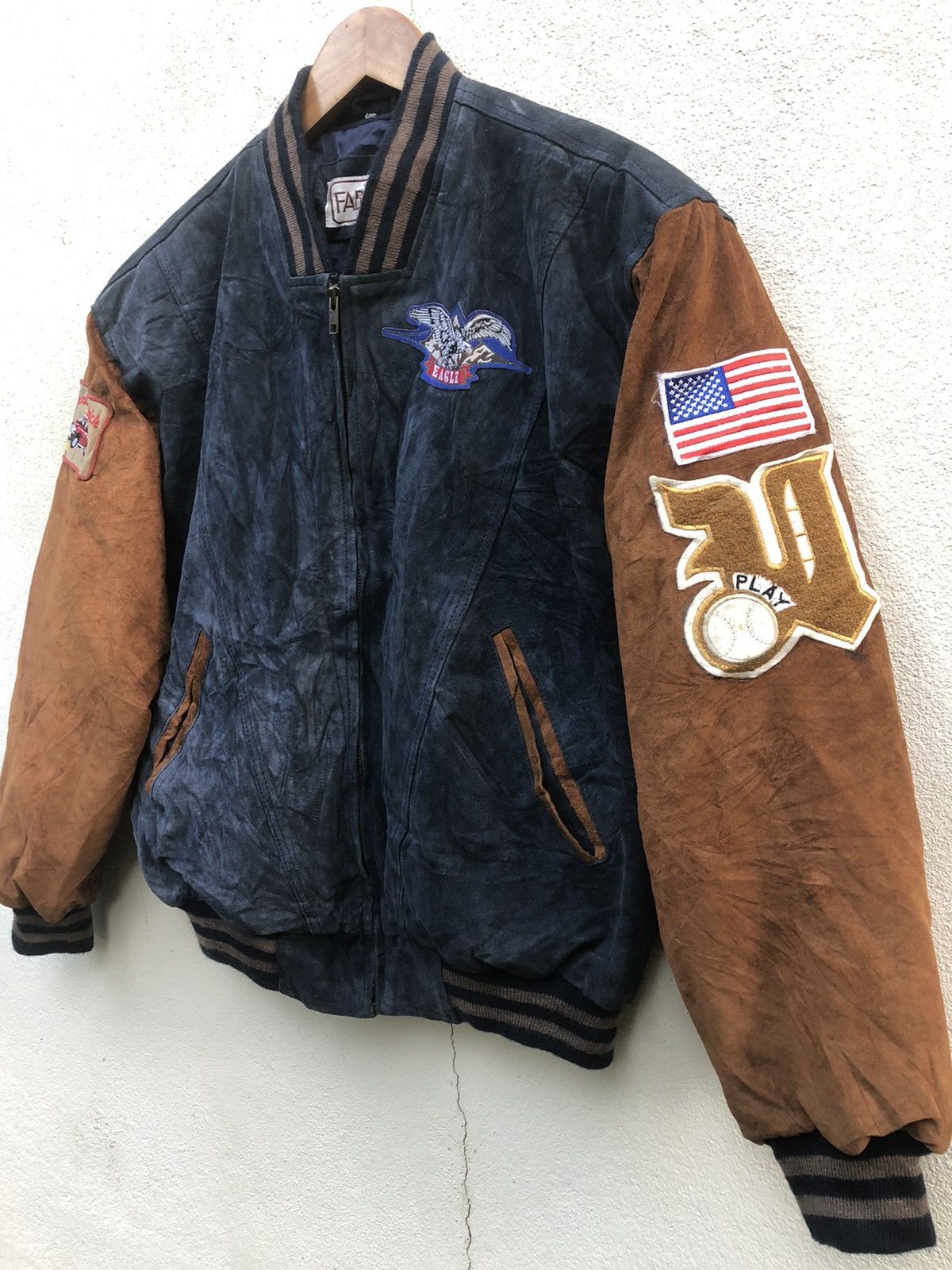 Vintage ❌DELETE ANYTIME 💥Varsity Nice 90’s Suede Jacket Patches L Size US M / EU 48-50 / 2 - 1 Thumbnail