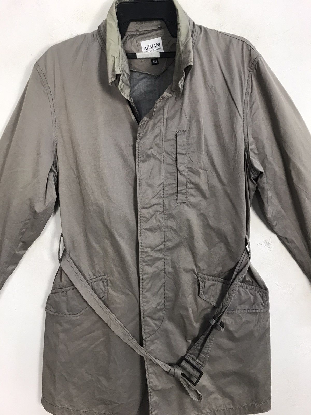 Armani Exchange × Vintage Armani Exchange Collezioni Trench Coat Button K2246j Size US M / EU 48-50 / 2 - 3 Thumbnail
