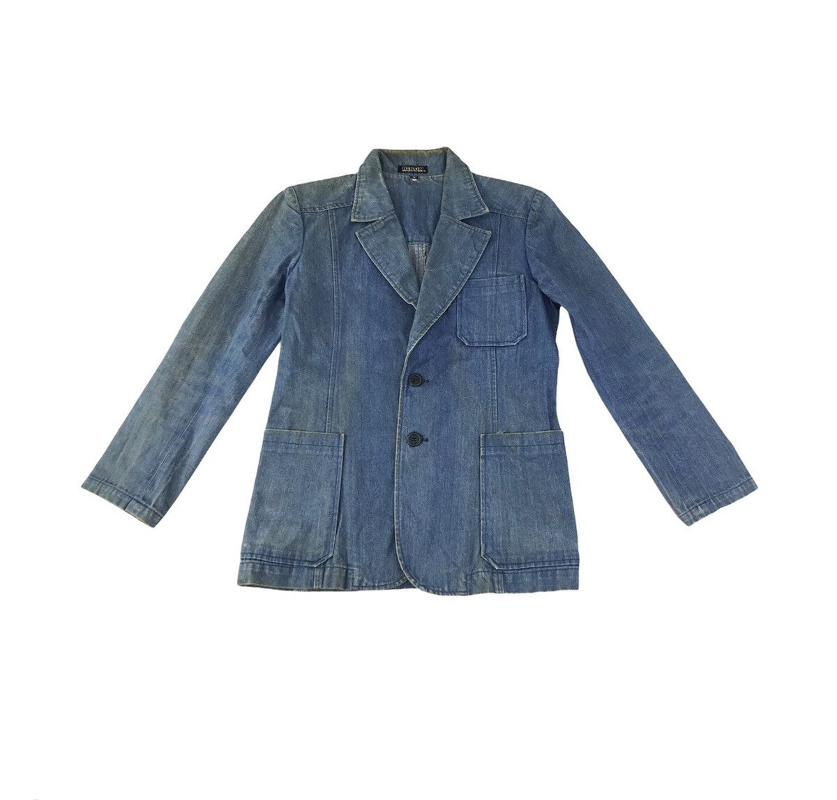Vintage Vintage 90s Bison Denim Jacket Blazer Coat Fashion Designer Size US S / EU 44-46 / 1 - 1 Thumbnail