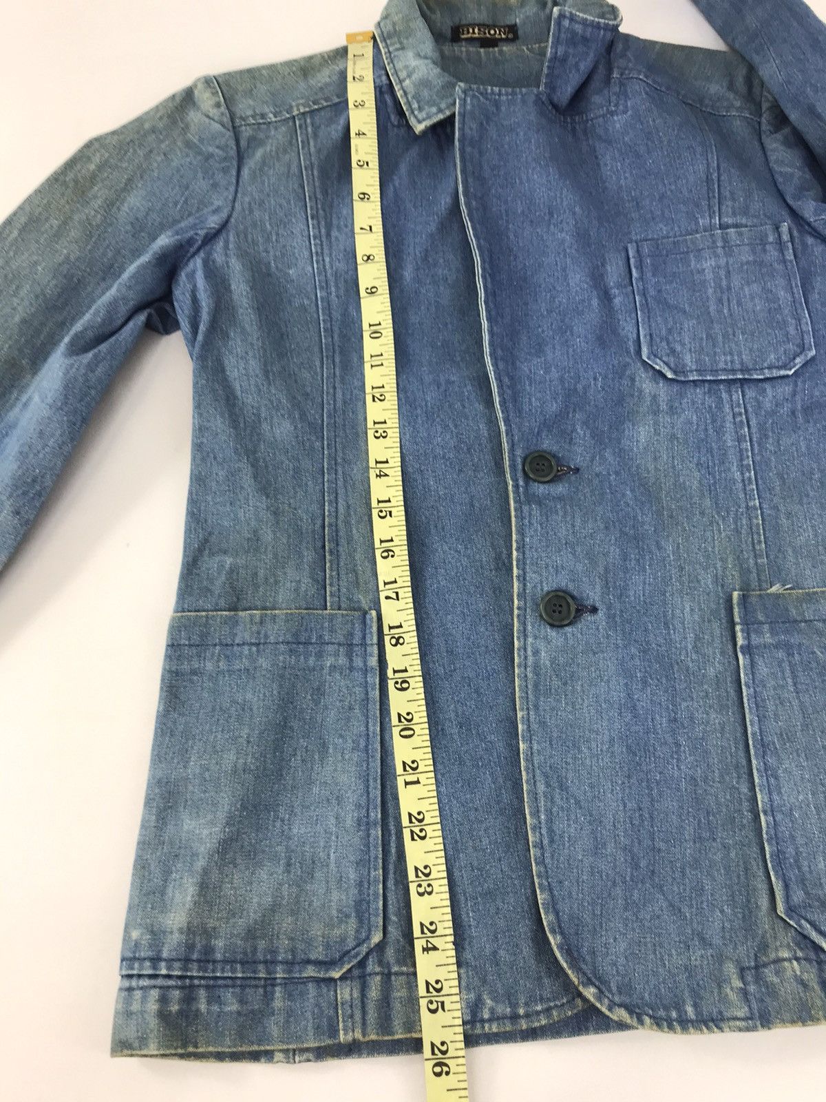 Vintage Vintage 90s Bison Denim Jacket Blazer Coat Fashion Designer Size US S / EU 44-46 / 1 - 9 Thumbnail