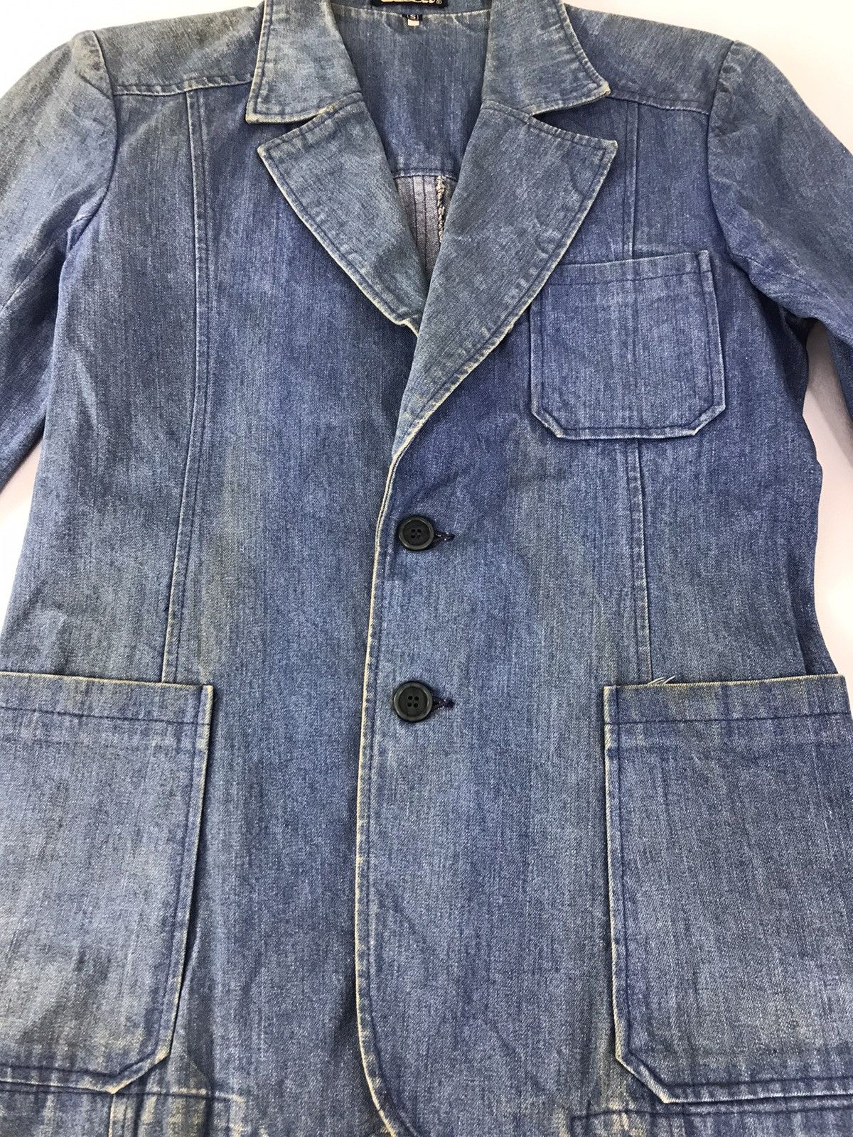Vintage Vintage 90s Bison Denim Jacket Blazer Coat Fashion Designer Size US S / EU 44-46 / 1 - 3 Thumbnail