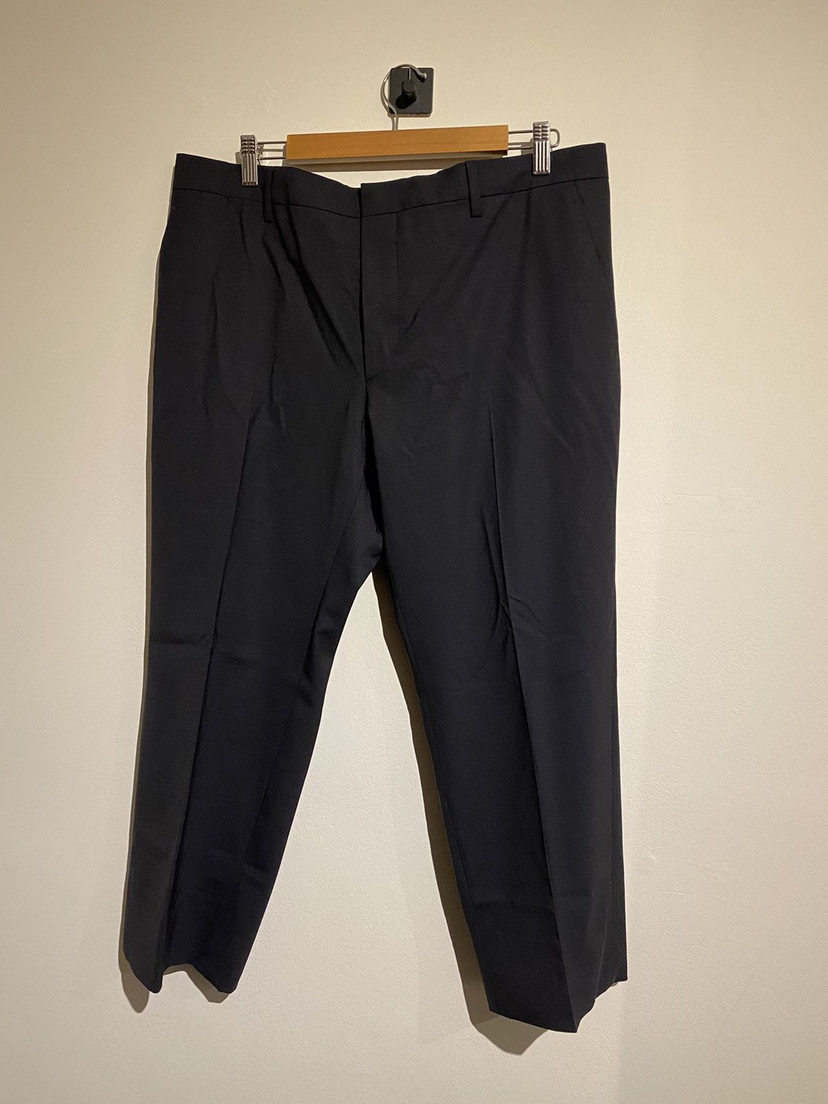 image of Prada Wool Cropped Trousers in Navy, Men's (Size 38)