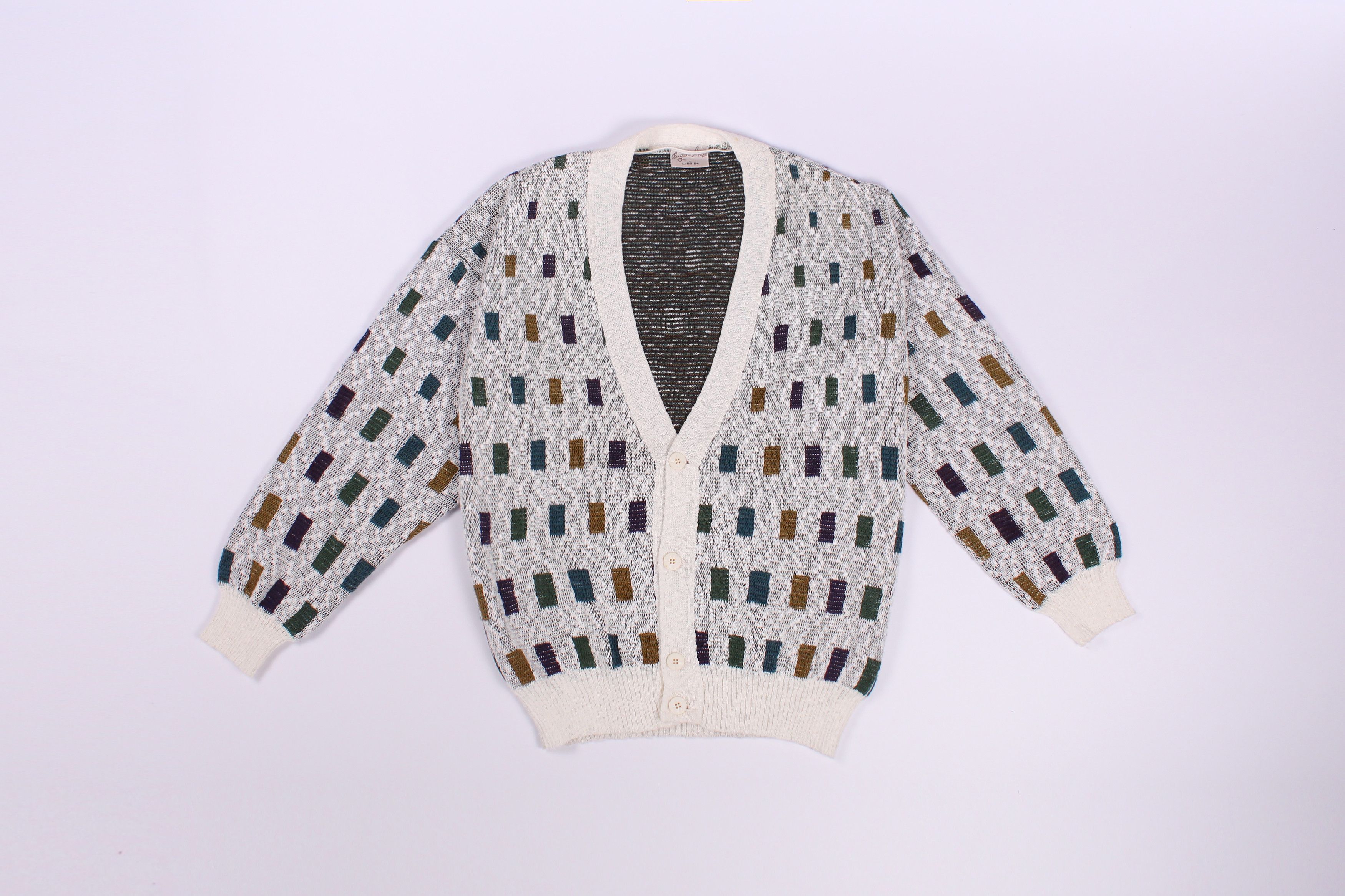 Angelo Litrico Angelo Litrico 90s Coloured Cable Knit Sweater Vintage Size US L / EU 52-54 / 3 - 1 Thumbnail