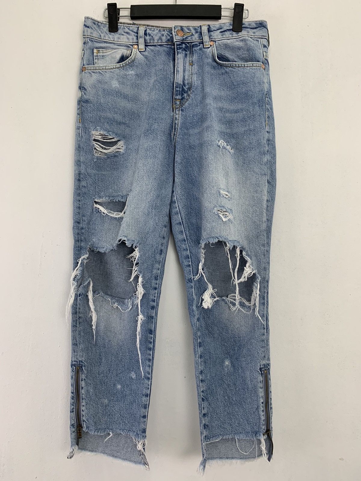 Japanese Brand Denim Distressed Design Japanese Branded Streetwear Vintage Size US 28 / EU 44 - 1 Thumbnail