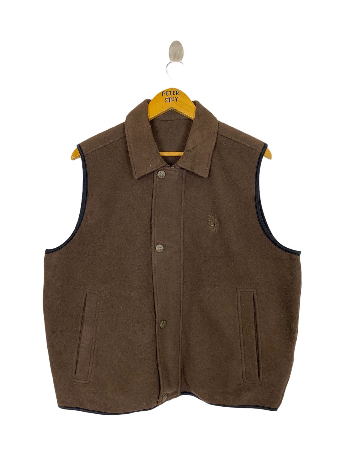 image of Daks London Daks-Golf London Fleece Vest in Brown, Men's (Size Medium)