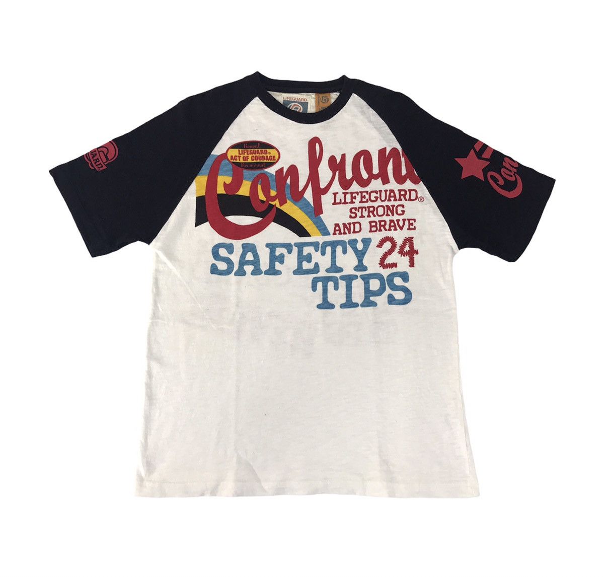 Vintage Lifeguard Confront Safety 24 Tips T-shirt Tee Raglan Size US M / EU 48-50 / 2 - 1 Thumbnail