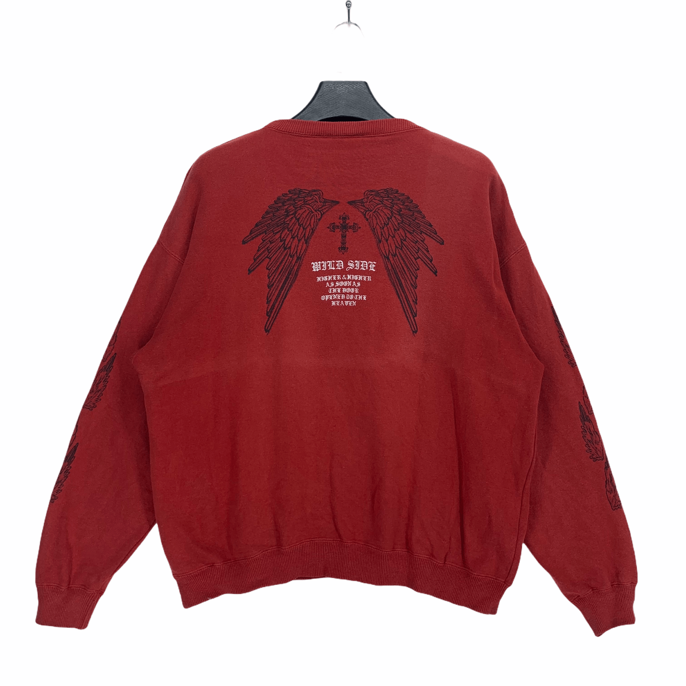 Japanese Brand Dogcigar Wild Side Wing Big Logo Red Sweatshirt #2888-90 Size US L / EU 52-54 / 3 - 1 Thumbnail