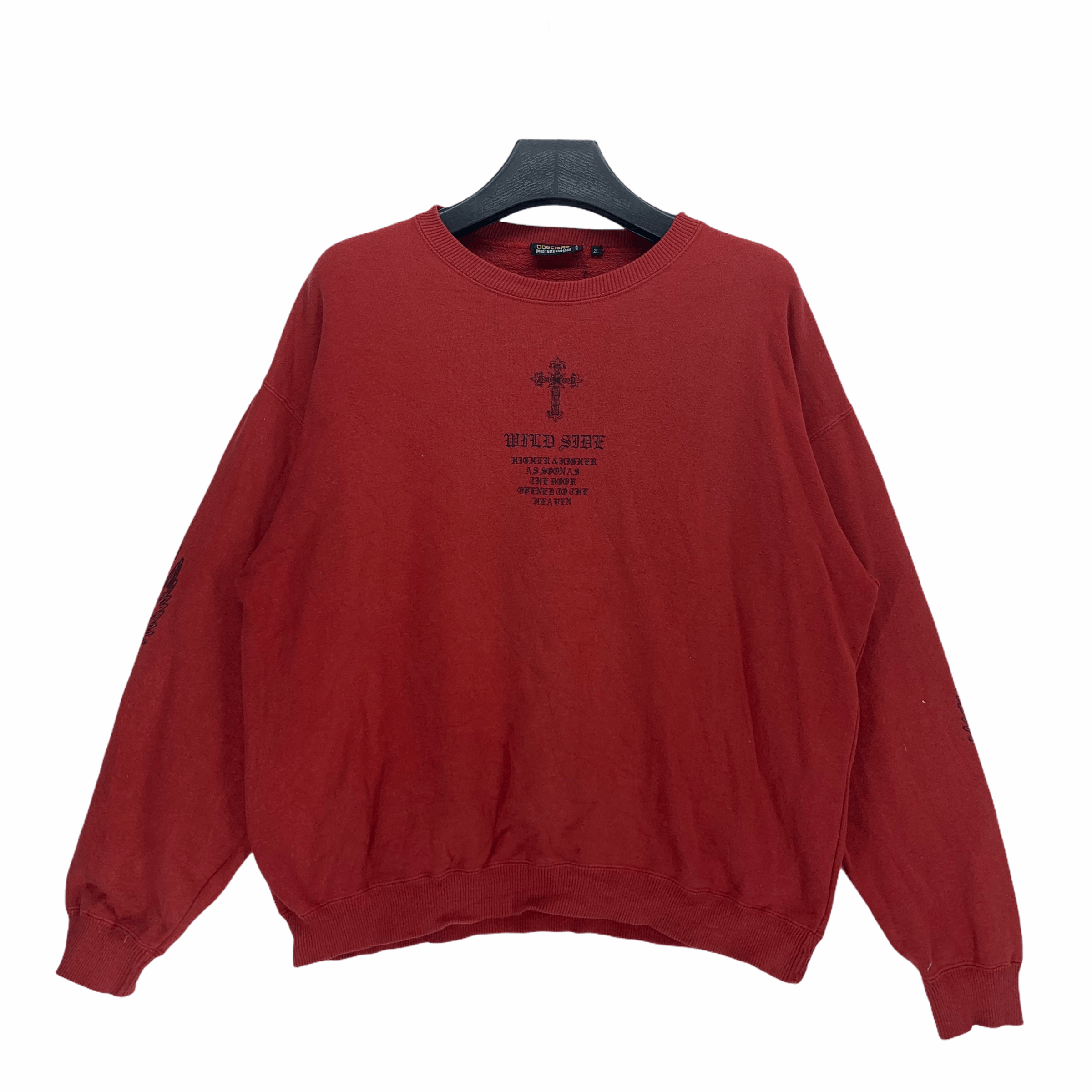 Japanese Brand Dogcigar Wild Side Wing Big Logo Red Sweatshirt #2888-90 Size US L / EU 52-54 / 3 - 3 Thumbnail