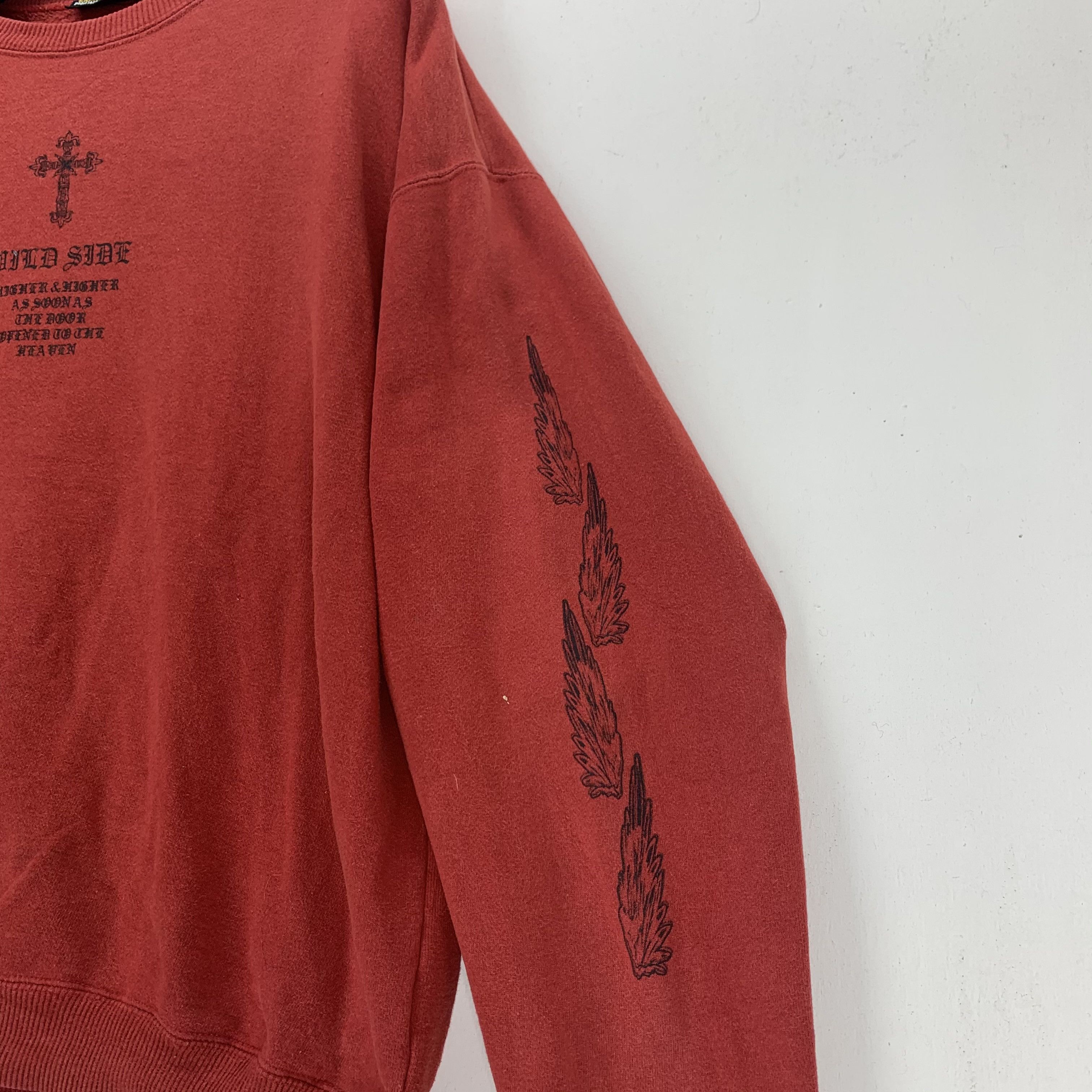 Japanese Brand Dogcigar Wild Side Wing Big Logo Red Sweatshirt #2888-90 Size US L / EU 52-54 / 3 - 8 Thumbnail
