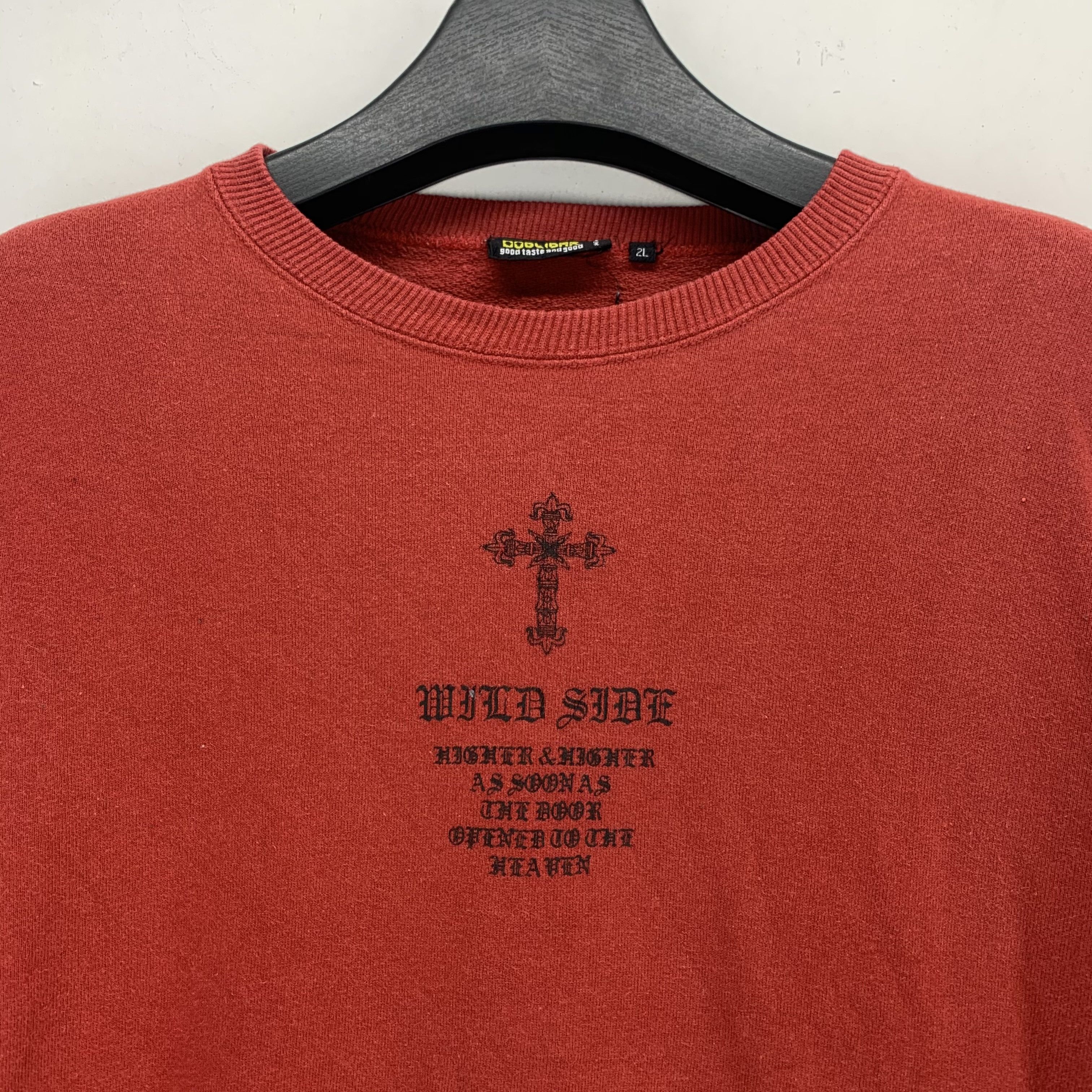 Japanese Brand Dogcigar Wild Side Wing Big Logo Red Sweatshirt #2888-90 Size US L / EU 52-54 / 3 - 4 Thumbnail
