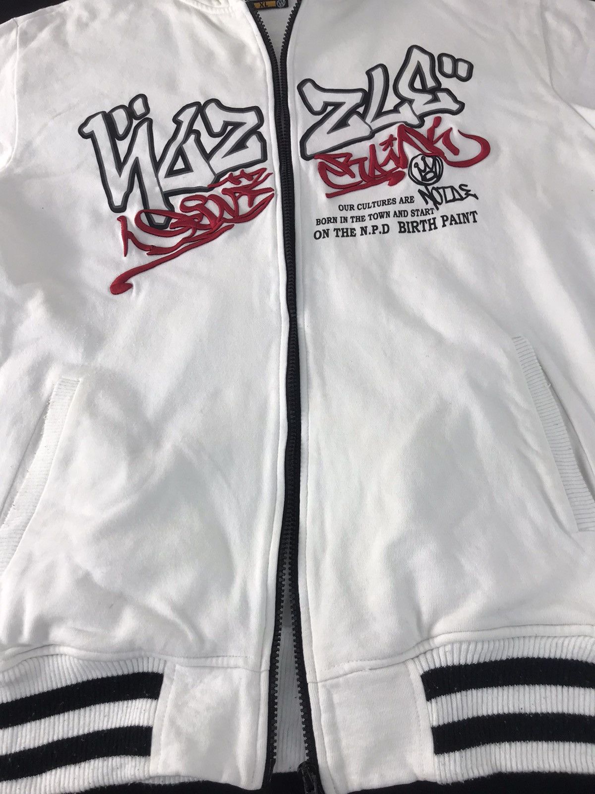 Japanese Brand OSB One Sunday Best Hoodies Zipper Graffiti Embroidered Size US XL / EU 56 / 4 - 4 Thumbnail