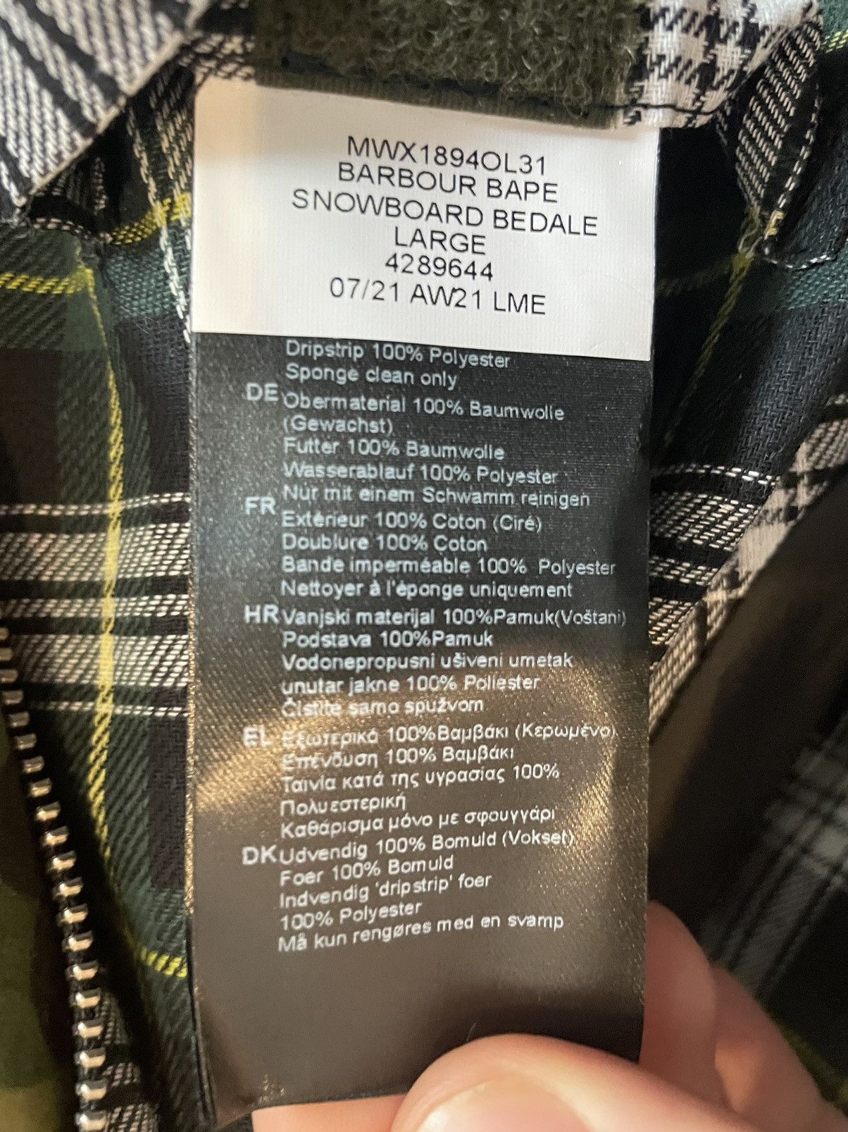 Bape × Barbour Bape x Barbour Snowboard Bedale Jacket Size US L / EU 52-54 / 3 - 10 Thumbnail