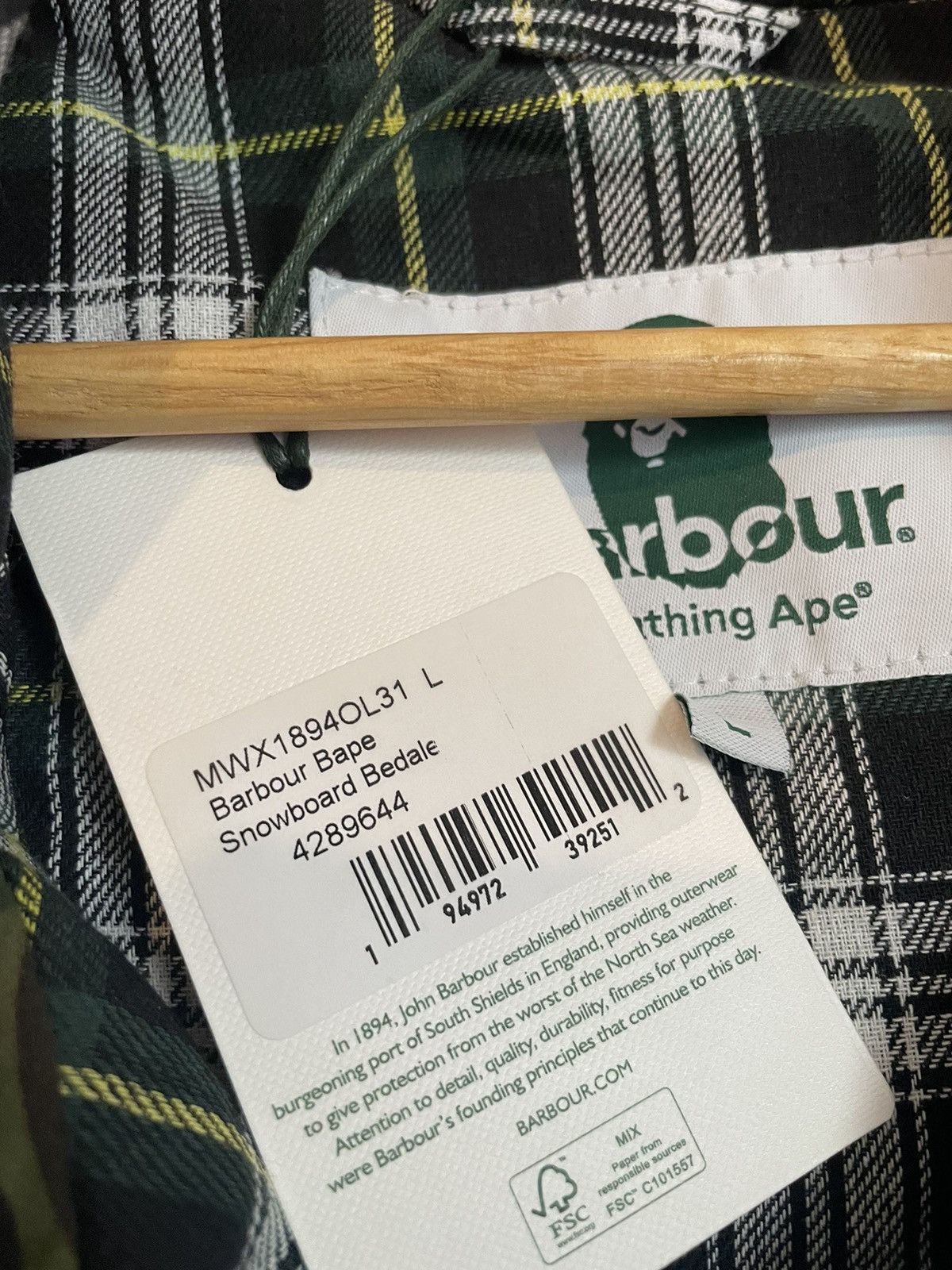 Bape × Barbour Bape x Barbour Snowboard Bedale Jacket Size US L / EU 52-54 / 3 - 6 Thumbnail