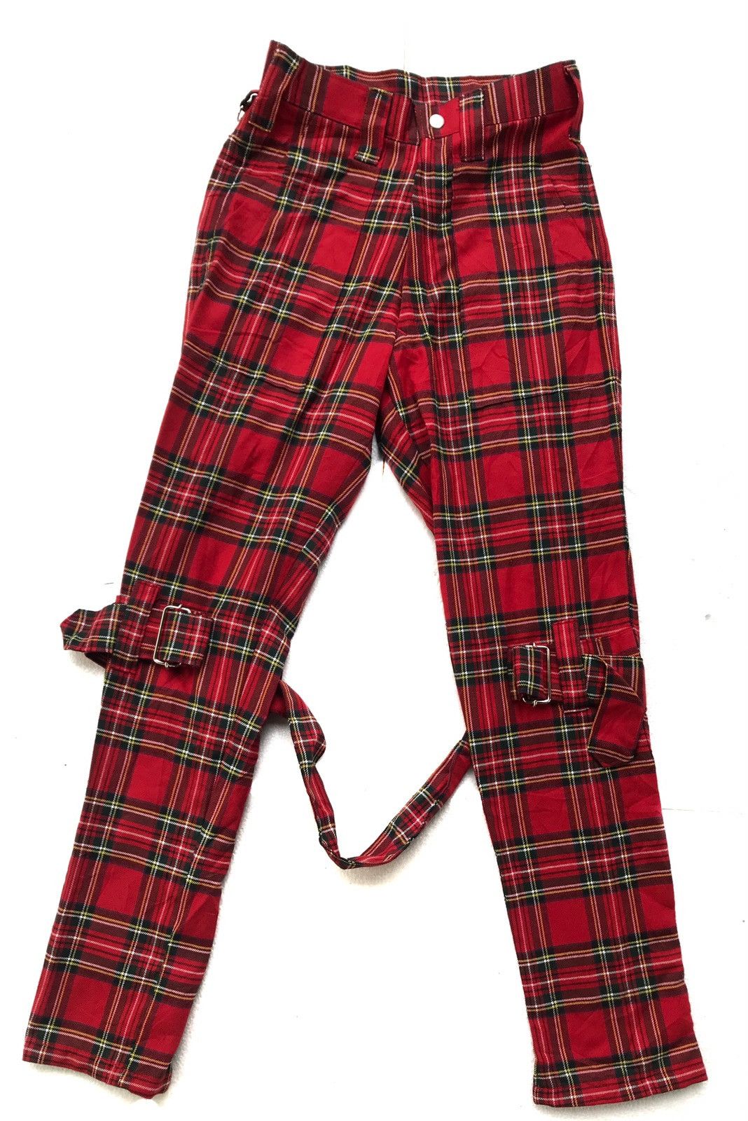 Japanese Brand × Seditionaries Made In Japan Checkered Zipper Punk Bondage Pants Size US 26 / EU 42 - 2 Thumbnail