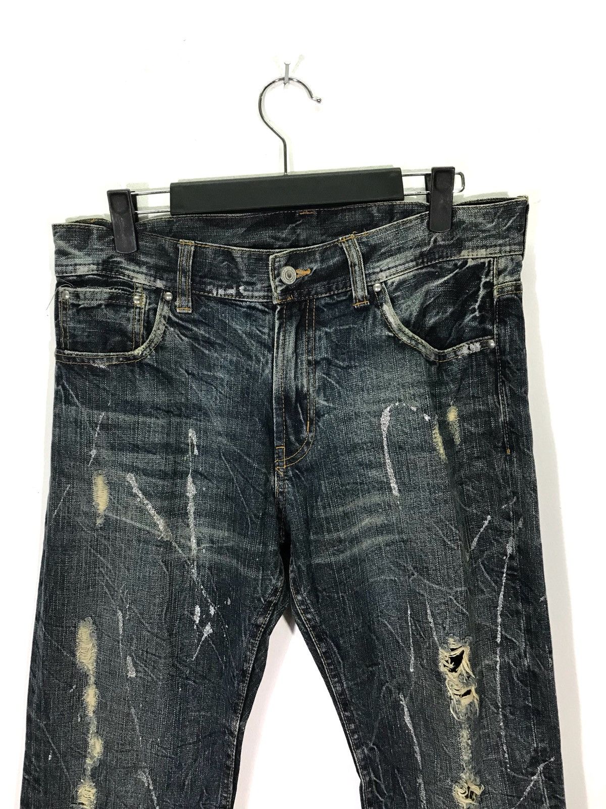 Japanese Brand Japanese Brand Distressed Rips Denim Jeans Size US 32 / EU 48 - 3 Thumbnail