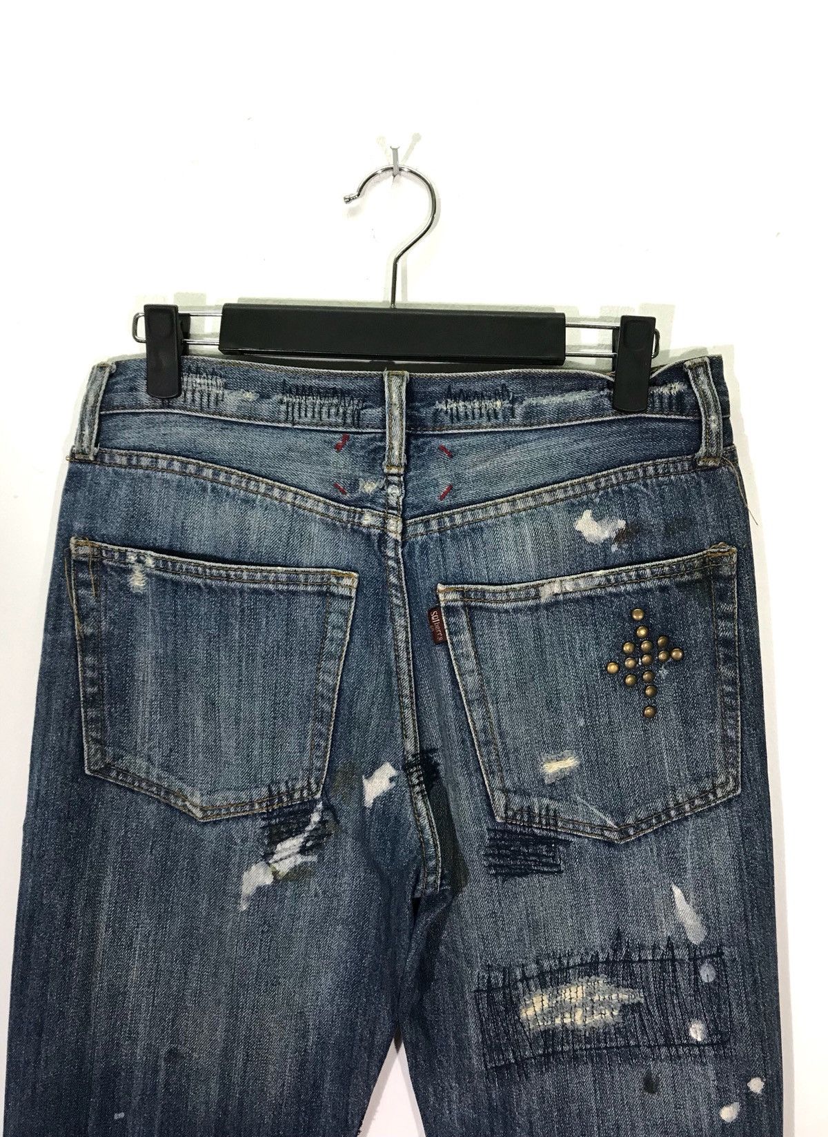If Six Was Nine × Japanese Brand Japanese Brand Solberry Distressed Zig Zag Denim Jeans Size US 30 / EU 46 - 4 Thumbnail