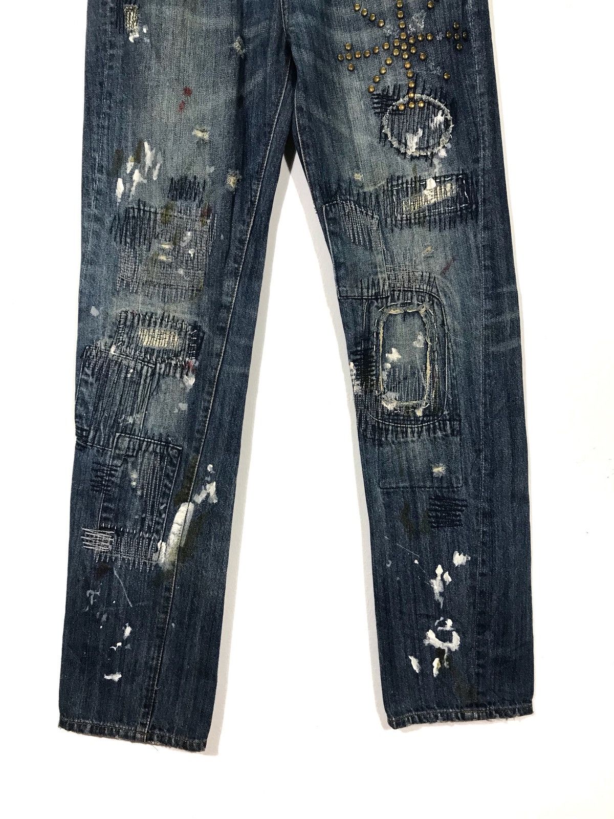 If Six Was Nine × Japanese Brand Japanese Brand Solberry Distressed Zig Zag Denim Jeans Size US 30 / EU 46 - 5 Thumbnail