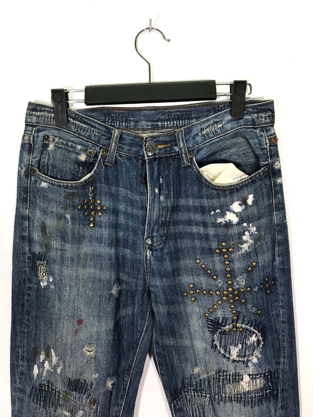 If Six Was Nine × Japanese Brand Japanese Brand Solberry Distressed Zig Zag Denim Jeans Size US 30 / EU 46 - 3 Thumbnail